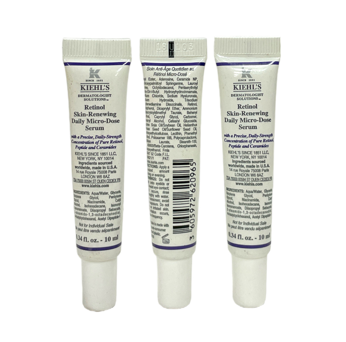 Kiehl’s Retinol Skin Renewing Daily Micro-Dose Serum (0.34fl/10ml) Lot Of 3!NEW