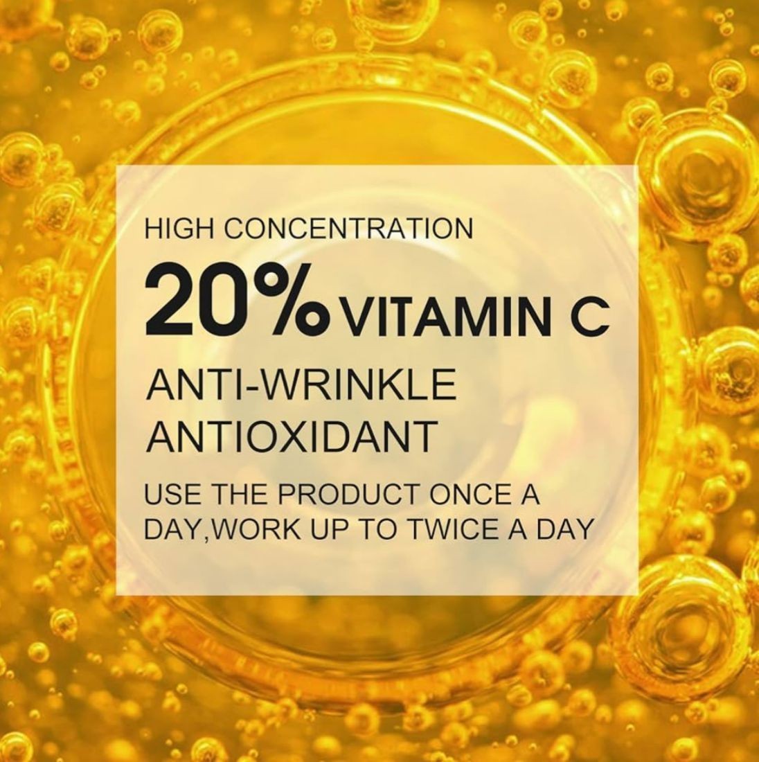Premium 20% Vitamin C Serum For Face with Hyaluronic Acid, Retinol & Amino Acids