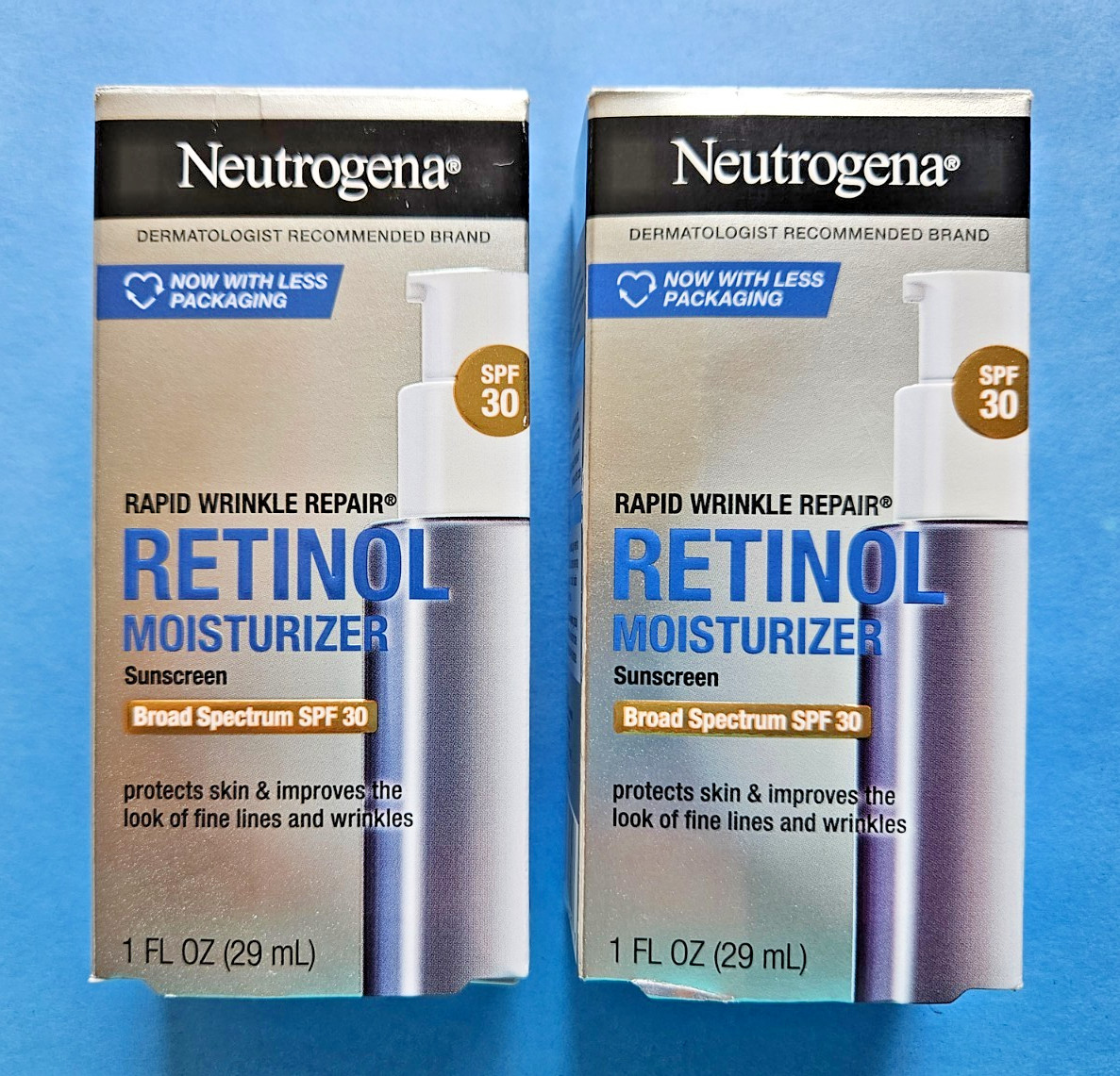 2 PACK Neutrogena Rapid Wrinkle Repair Retinol Moisturizer 1 oz SPF 30 EXP 2027