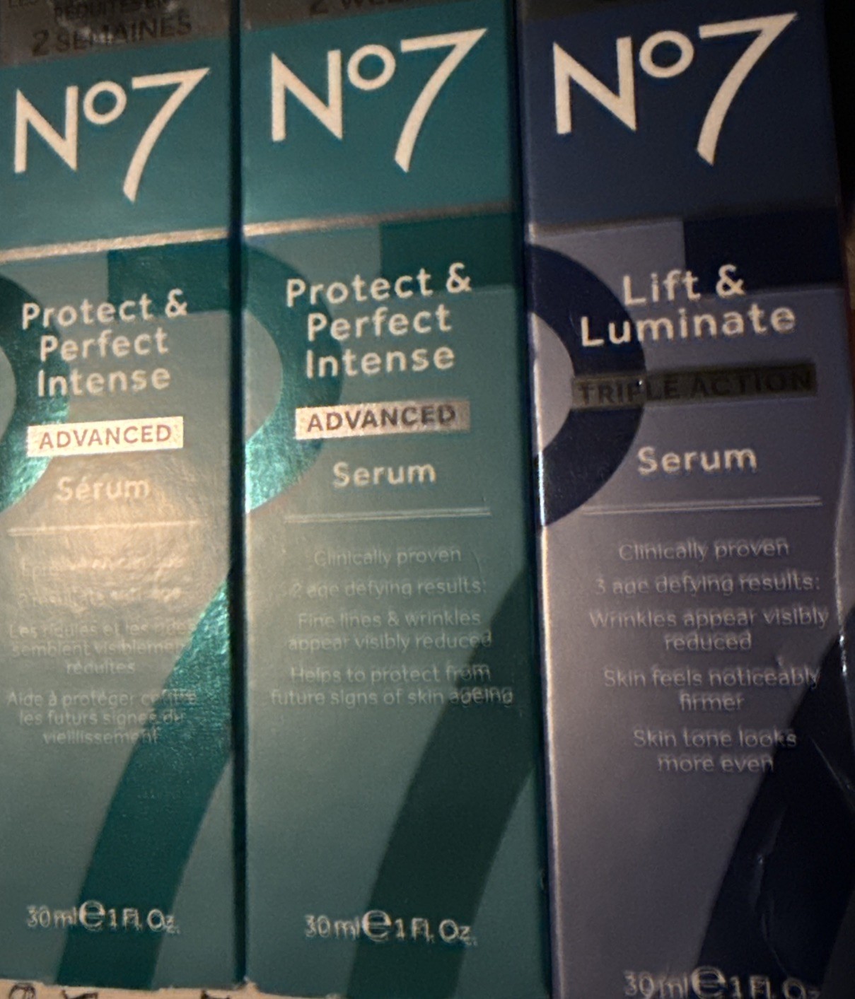 No7 Protect & Perfect Intense Advanced & Triple Action Serum Anti-Aging 3 Packs