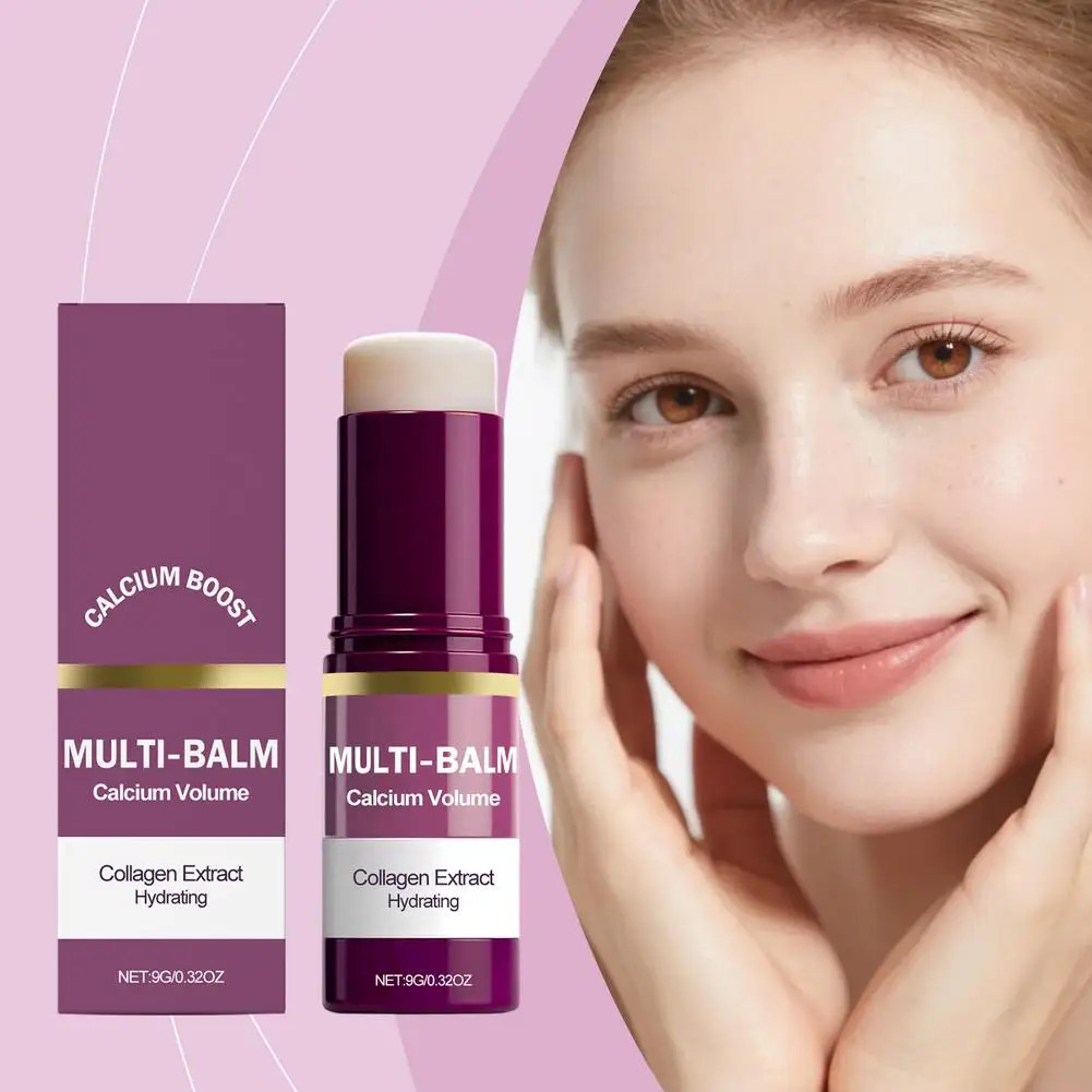 Calcium Collagen Moisturizing Balm Stick Face Eye Neck Hydrating Cream 9g