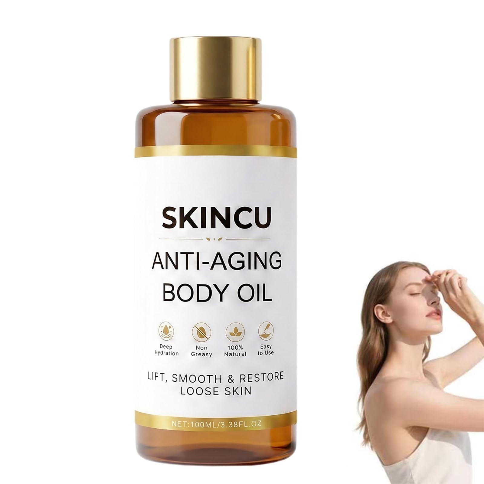Skincu 100ML Anti-Aging Body Oil, Tightening & Moisturizing Plant-Based Formula