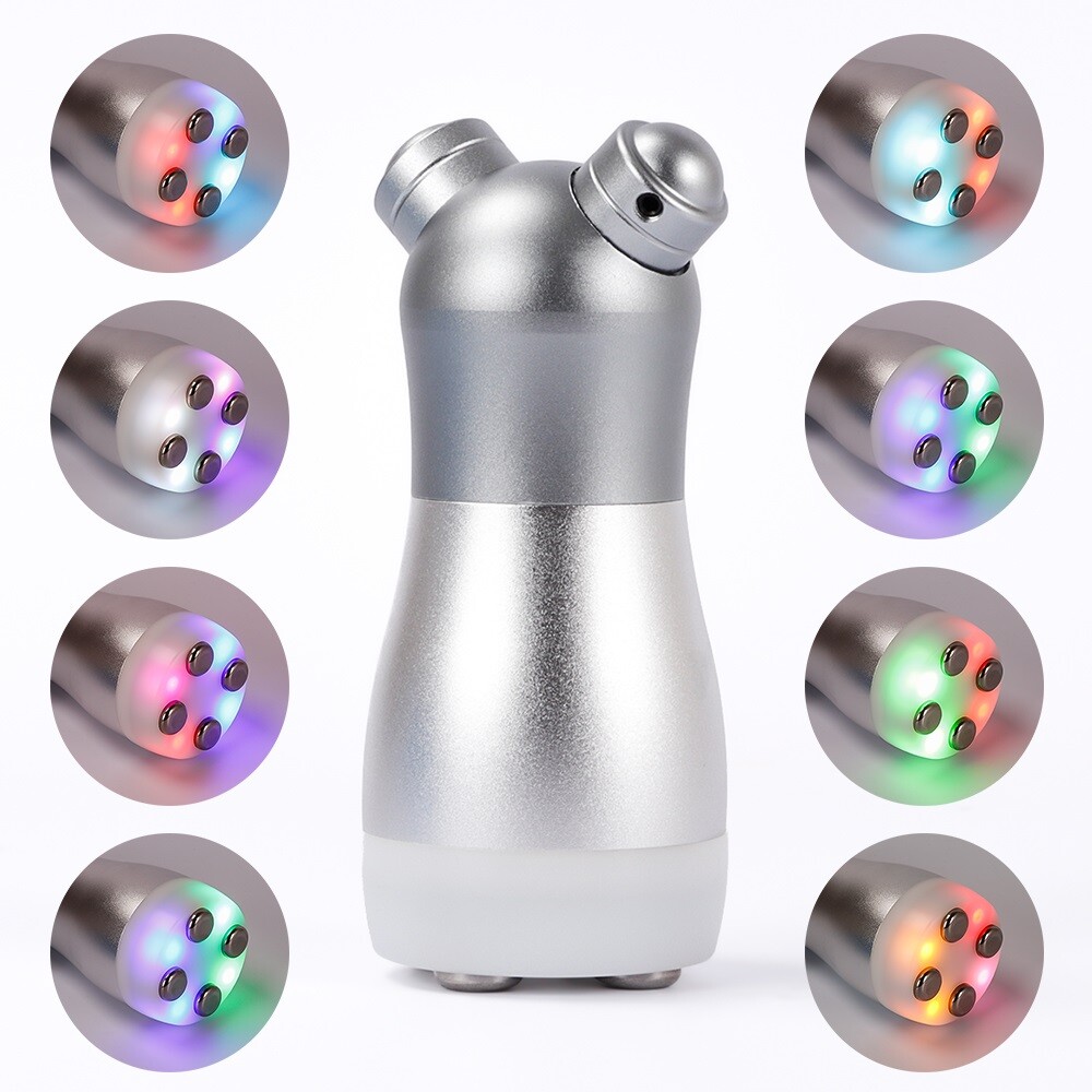Facial Beauty Massager Silver/Black Color Device with Color Box for Skin Beauty