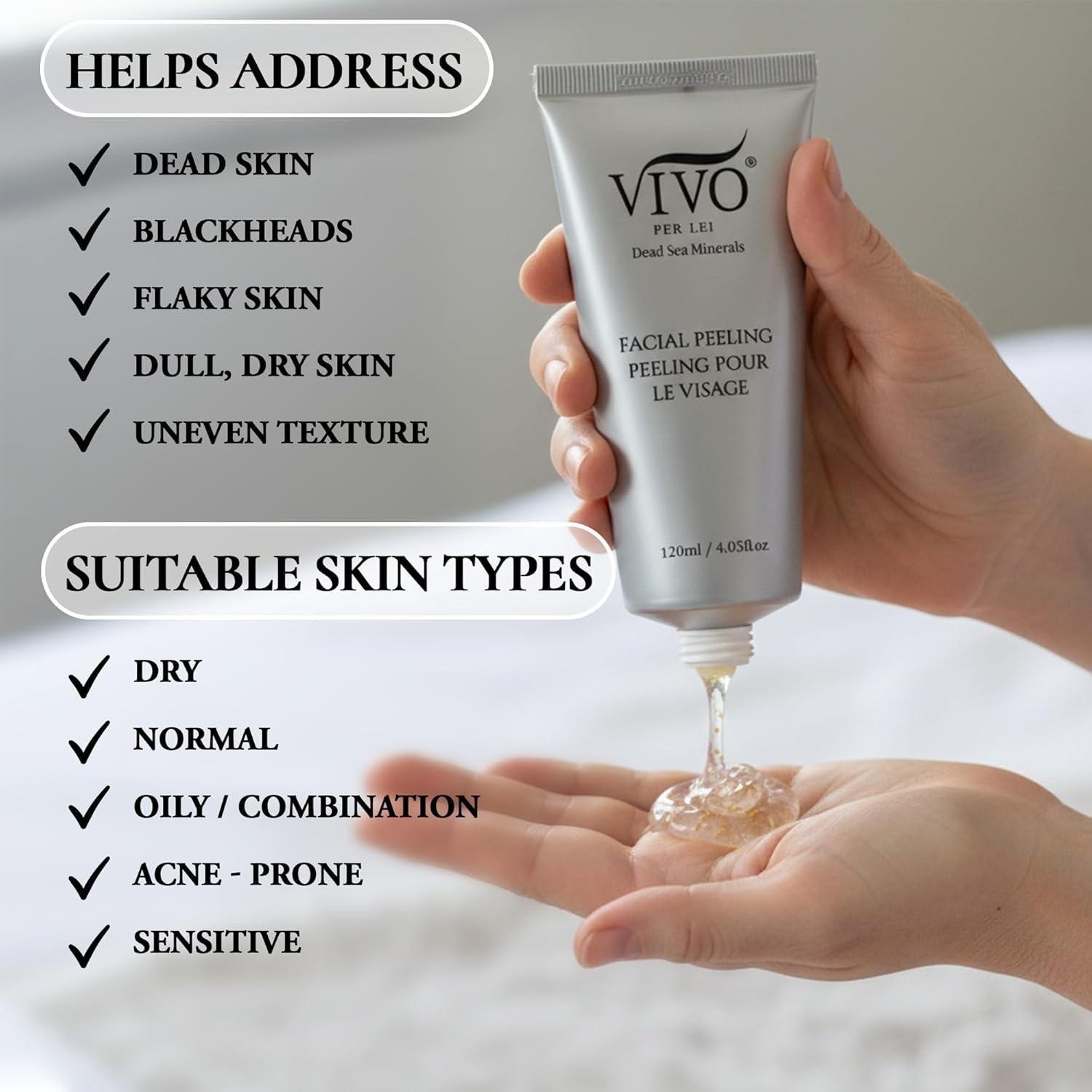 Visible Results Facial Peeling Gel – 4.05 Fl Oz For Smoother, Brighter Skin