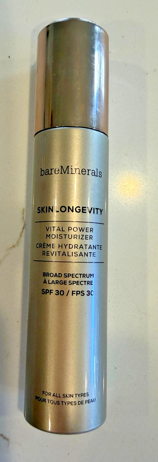 BareMinerals Skinlongevity Vital Power Moisturizer SPF 30 All Skin 1.7 oz No Box
