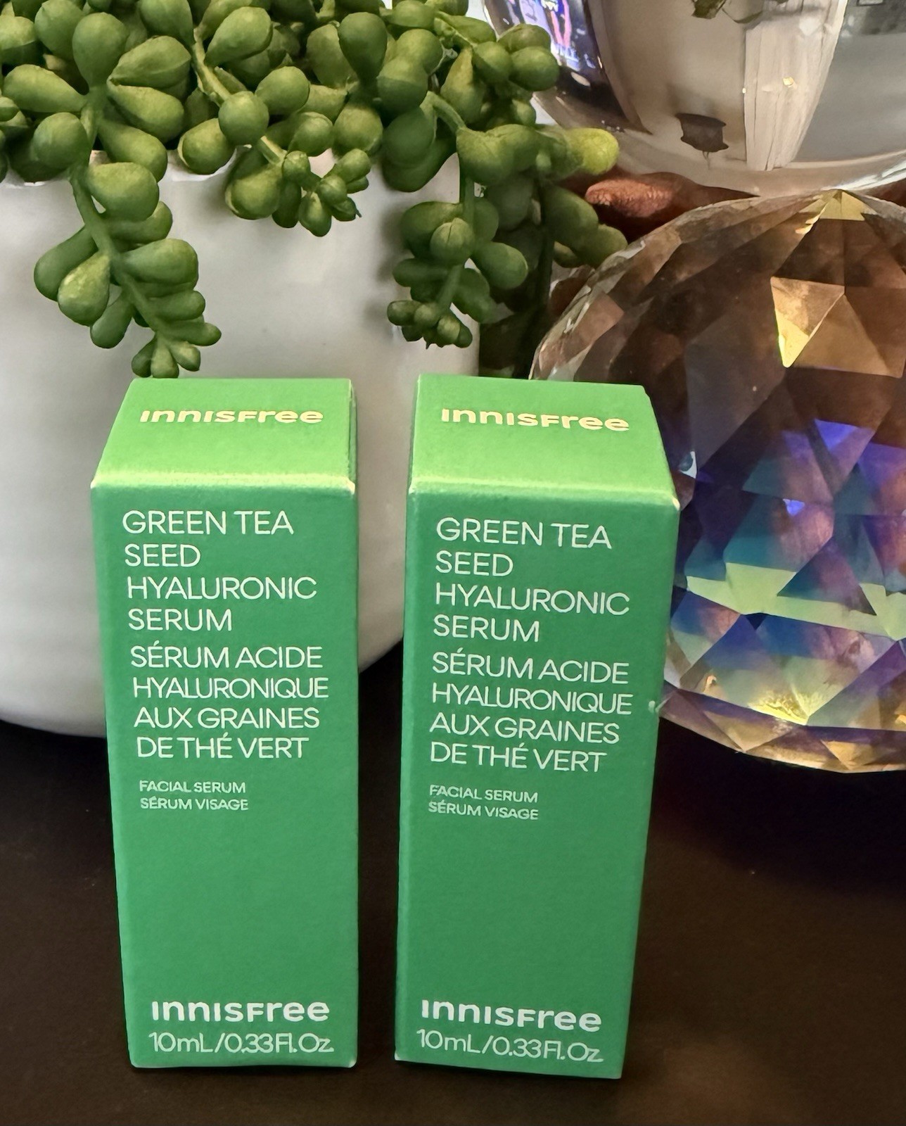 2X Innisfree Green Tea Seed Hyaluronic Facial Serum Travel Size 0.33fl.oz. 10 ml