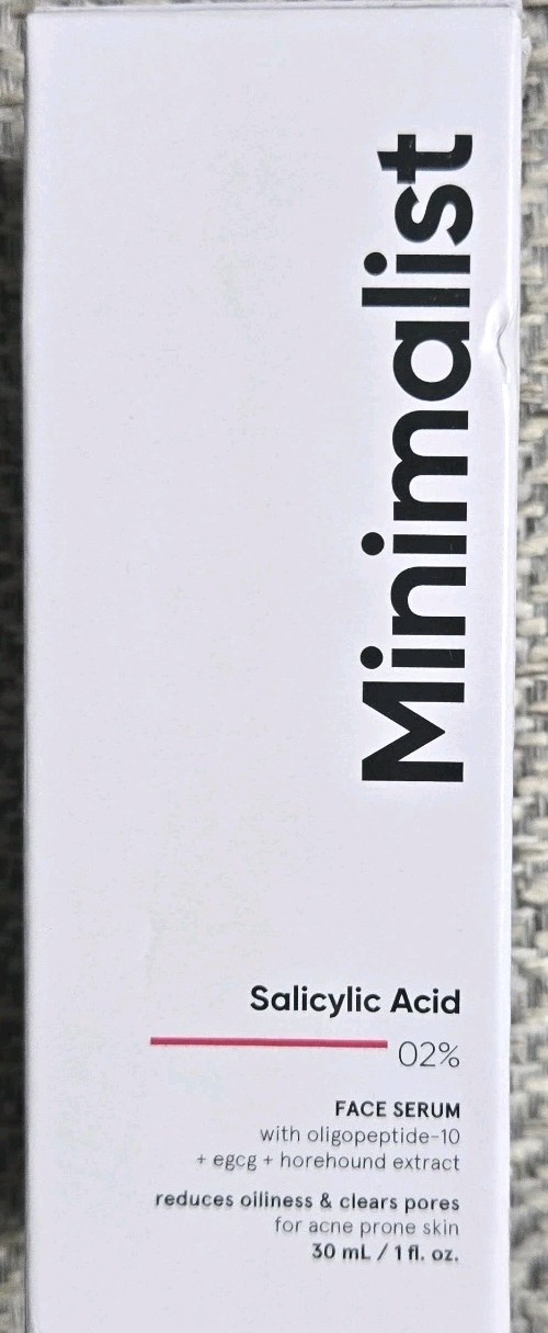 Minimalist Salicylic Acid Face Serum 02% for Acne Prone Skin 30ml 1 oz BB 7/25