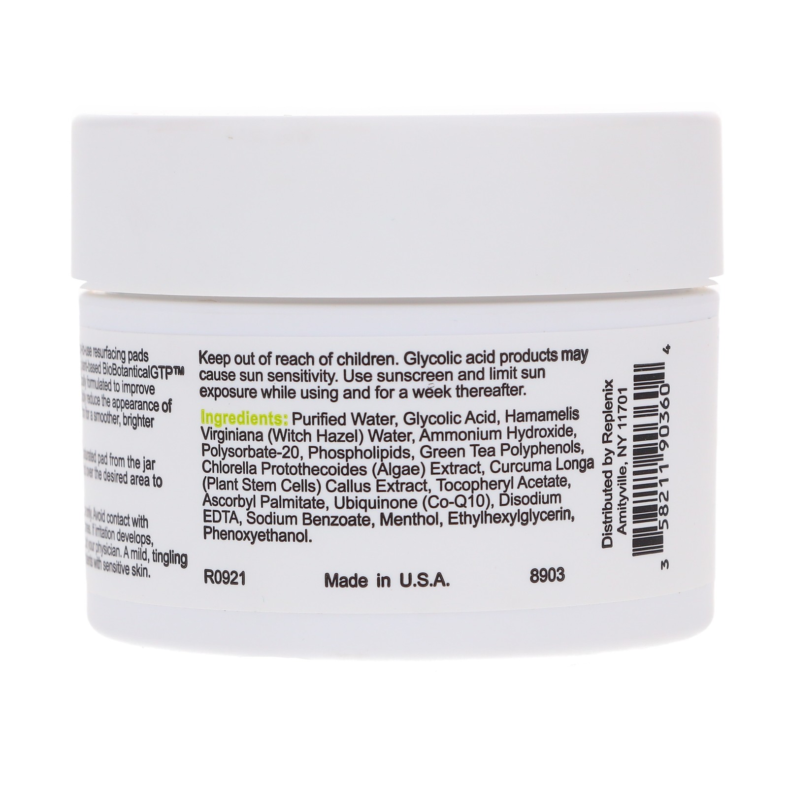 Replenix Glycolic Acid 20% Resurfacing Peel Pads 60 ct