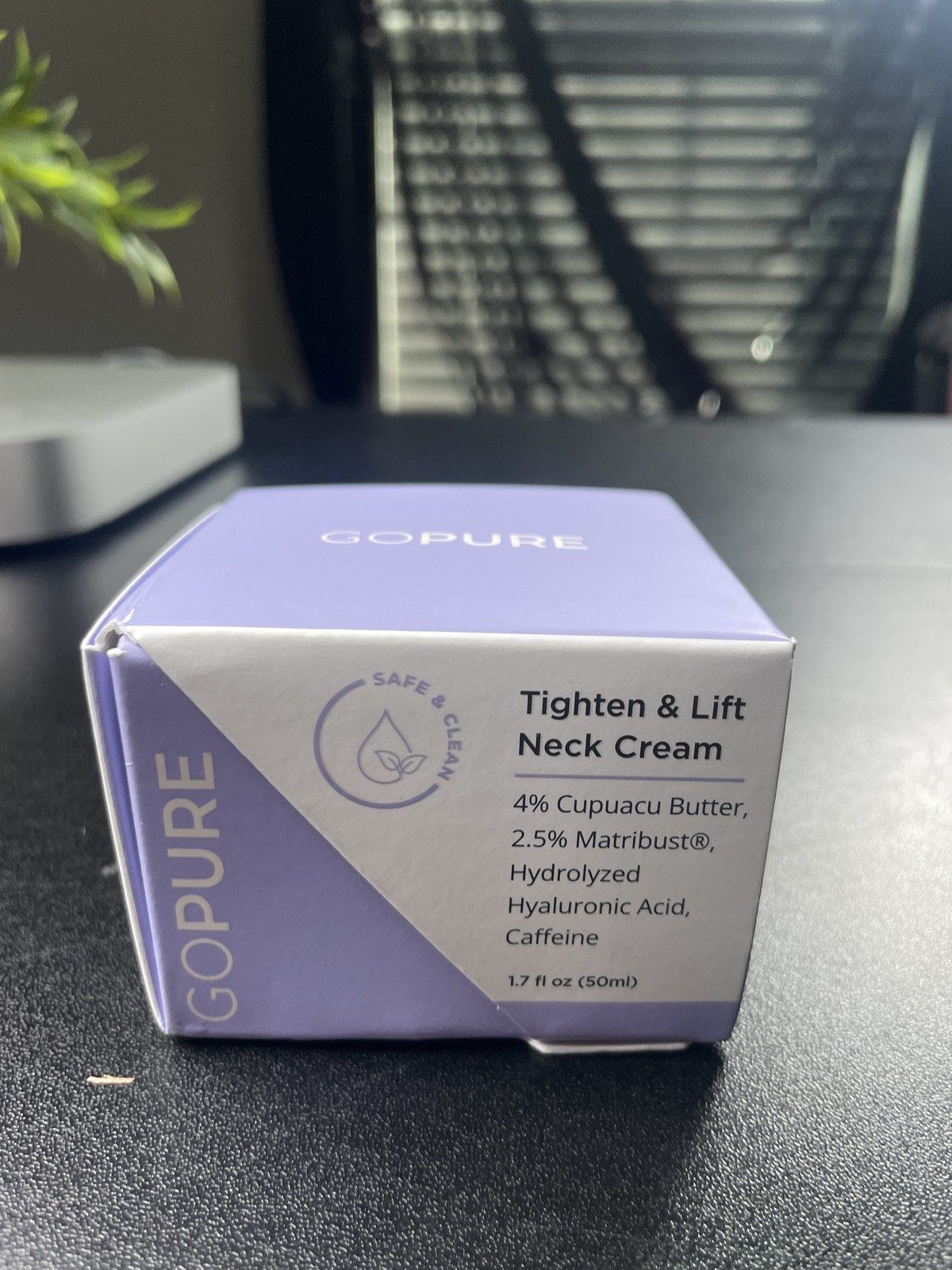 GoPure Tighten Lift Neck Cream 1.7 fl oz 50ml Hyaluronic Acid Firming Anti Aging