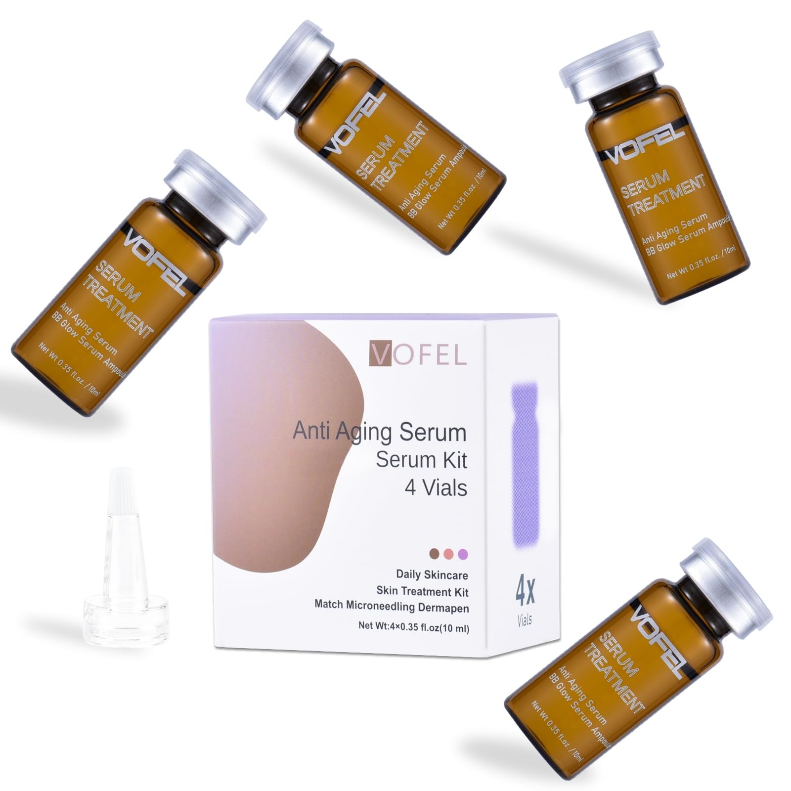 Anti Aging Serum with Hyaluronic Acid for Microneedling Serum Ampoules for Fa…
