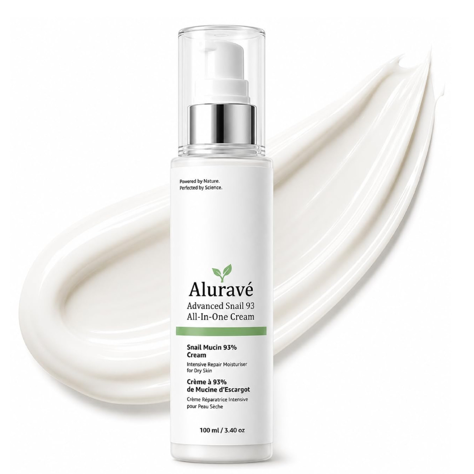 Snail Mucin Face Cream with 93% Secretion Filtrate, Hyaluronic Acid and Vitamin