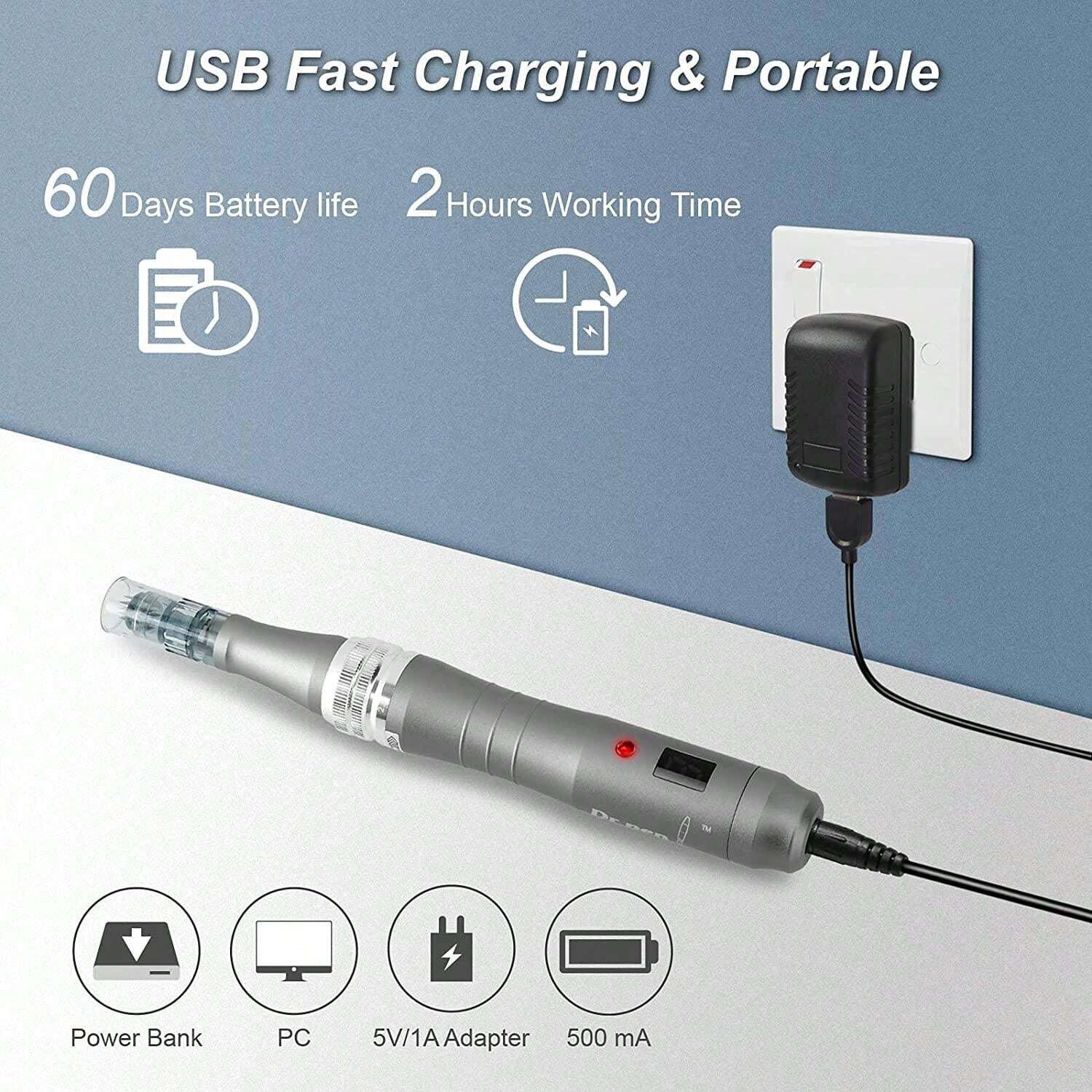 Professional Wireless Electric Microneedling – Pen with 10pcs Cartridges Kit