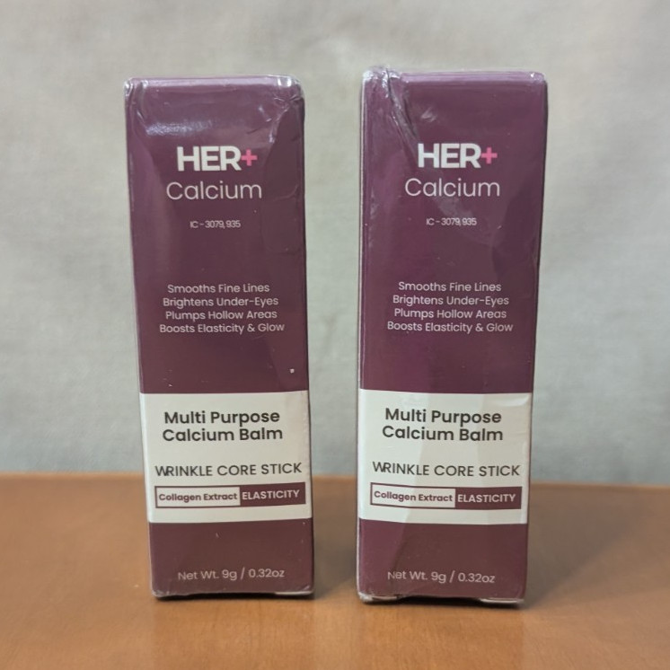 LOT of Two-HER+ Calcium Multi-Purpose Calcium Balm; Wrinkle Core Stick, 9 g ea