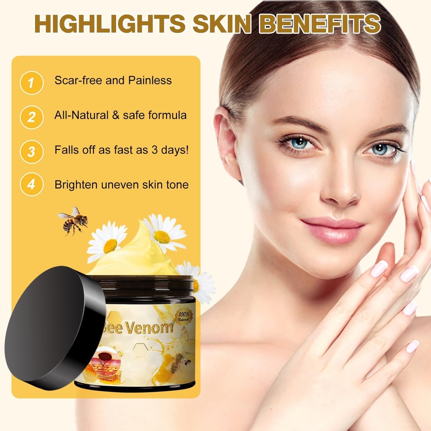 Bee Venom Repair Cream for All Skin Types – Effective Moisture Infusion, 2 Jars