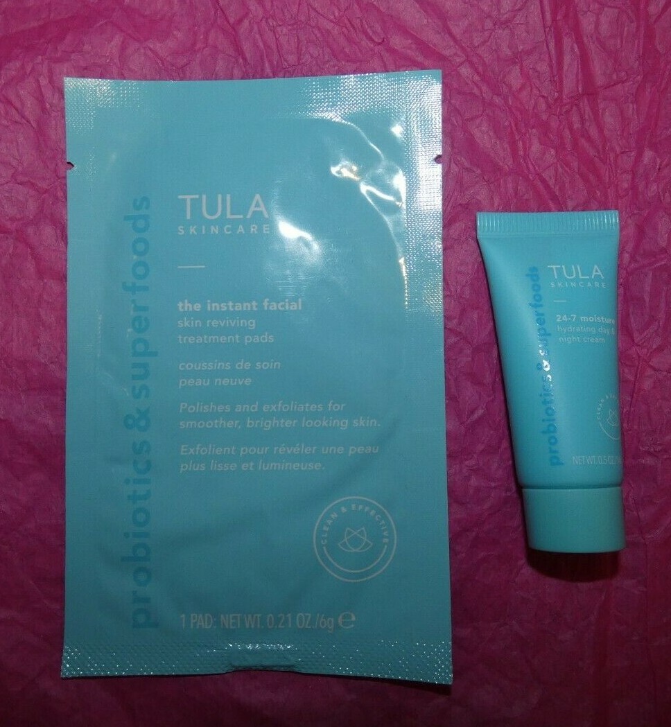 NEW TULA SKINCARE Instant Skin Reviving Treatment Pad & 24-7 Moisture Day Night