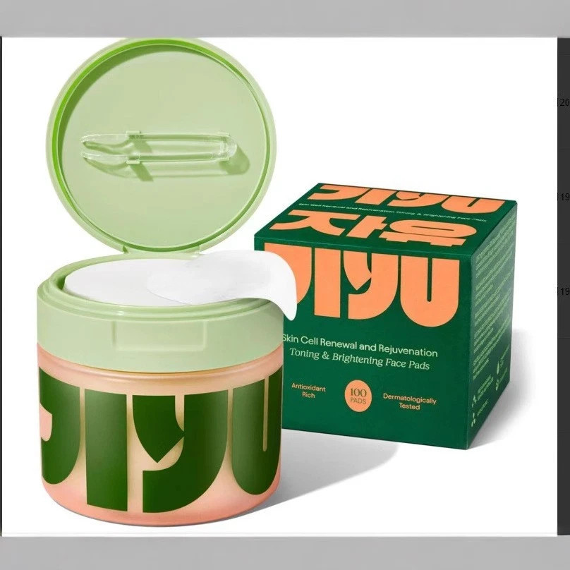 Jiyu Korean Skincare Anti-Aging, Dark Spot & Wrinkle Minimizing Toner Pads 100Pc