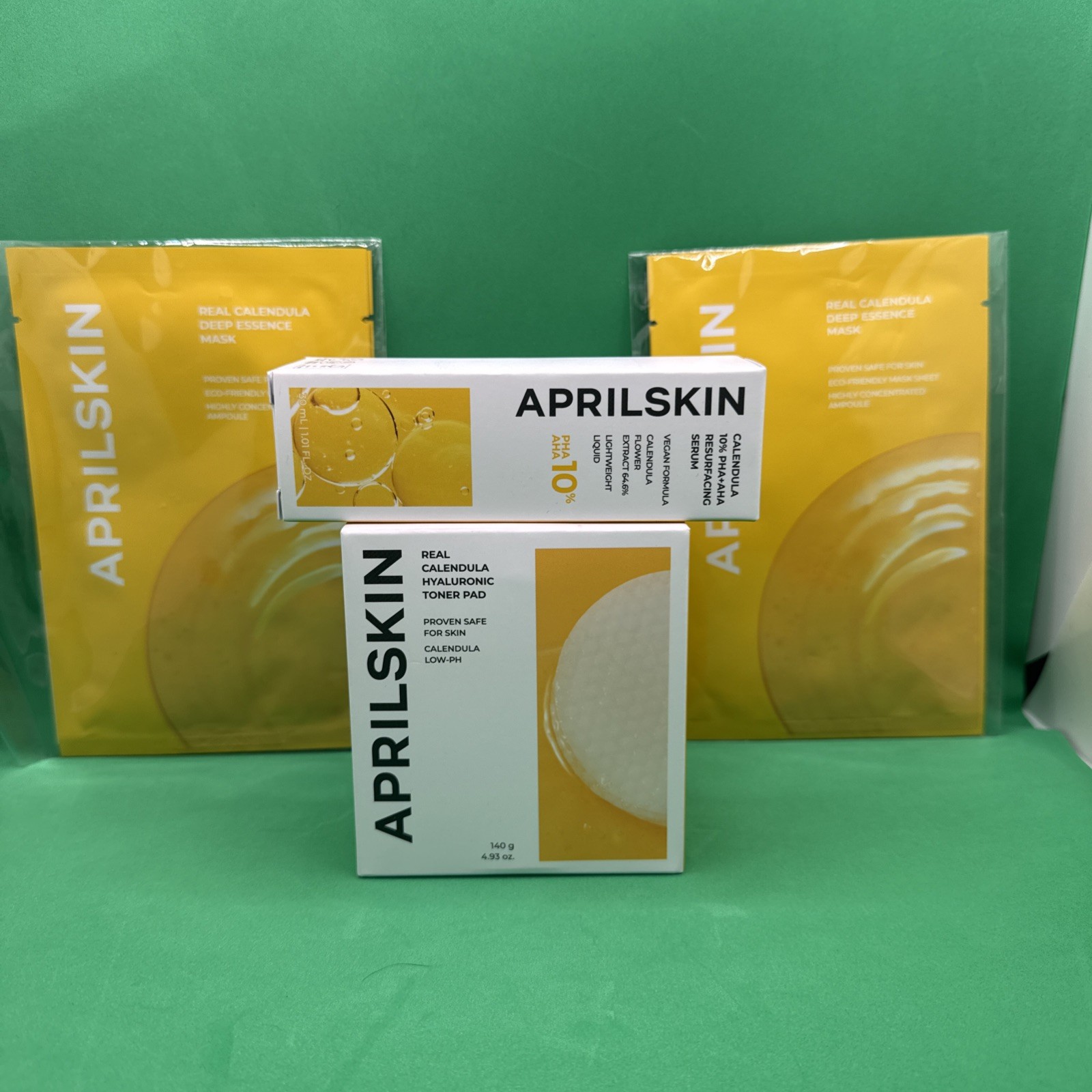 APRILSKIN Calendula PHA + AHA Resurfacing Serum and toner pads w/extras