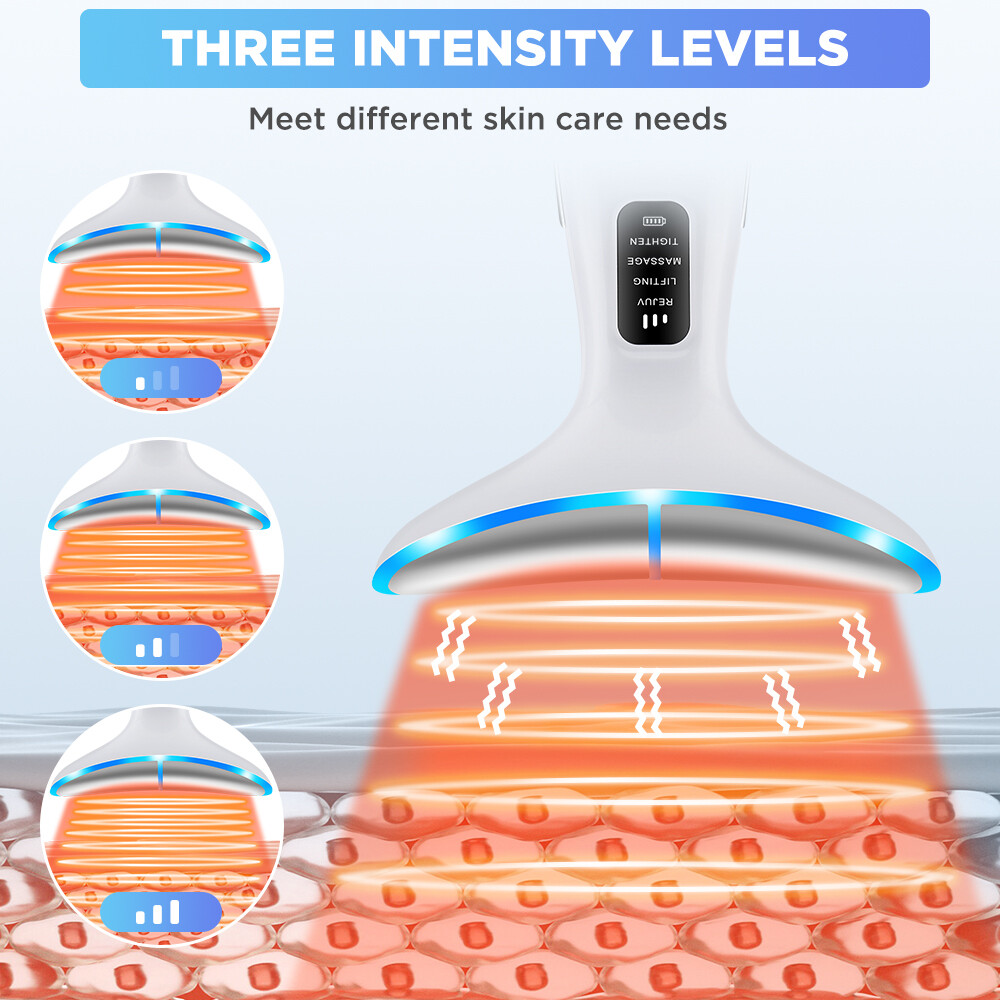 Neck Face Lifting Massager LED Light Therapy Anti-Wrinkle Skin Tightening Device