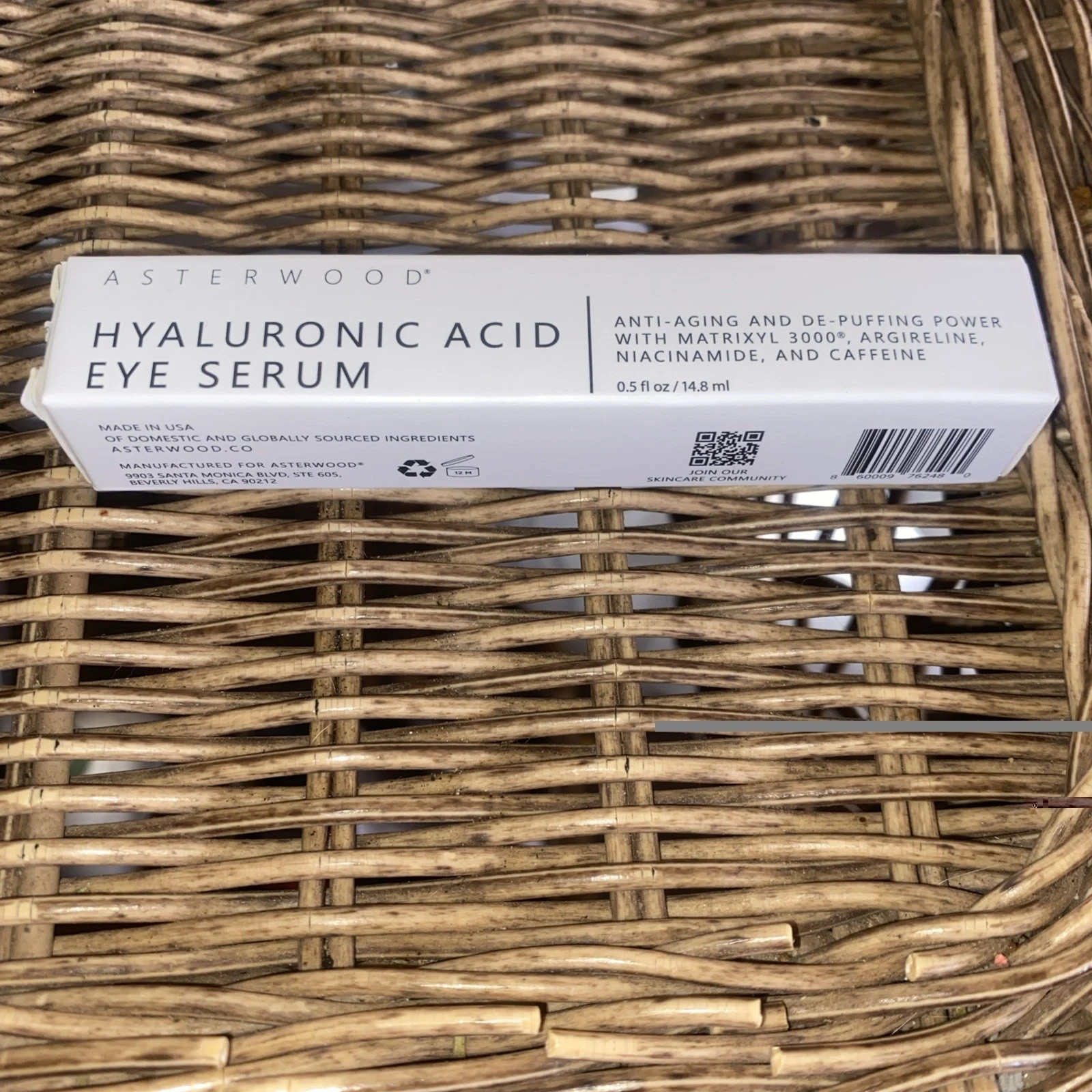 Asterwood Hyaluronic Acid Eye Serum – Reduces Undereye Bags, Wrinkles, Dark Skin