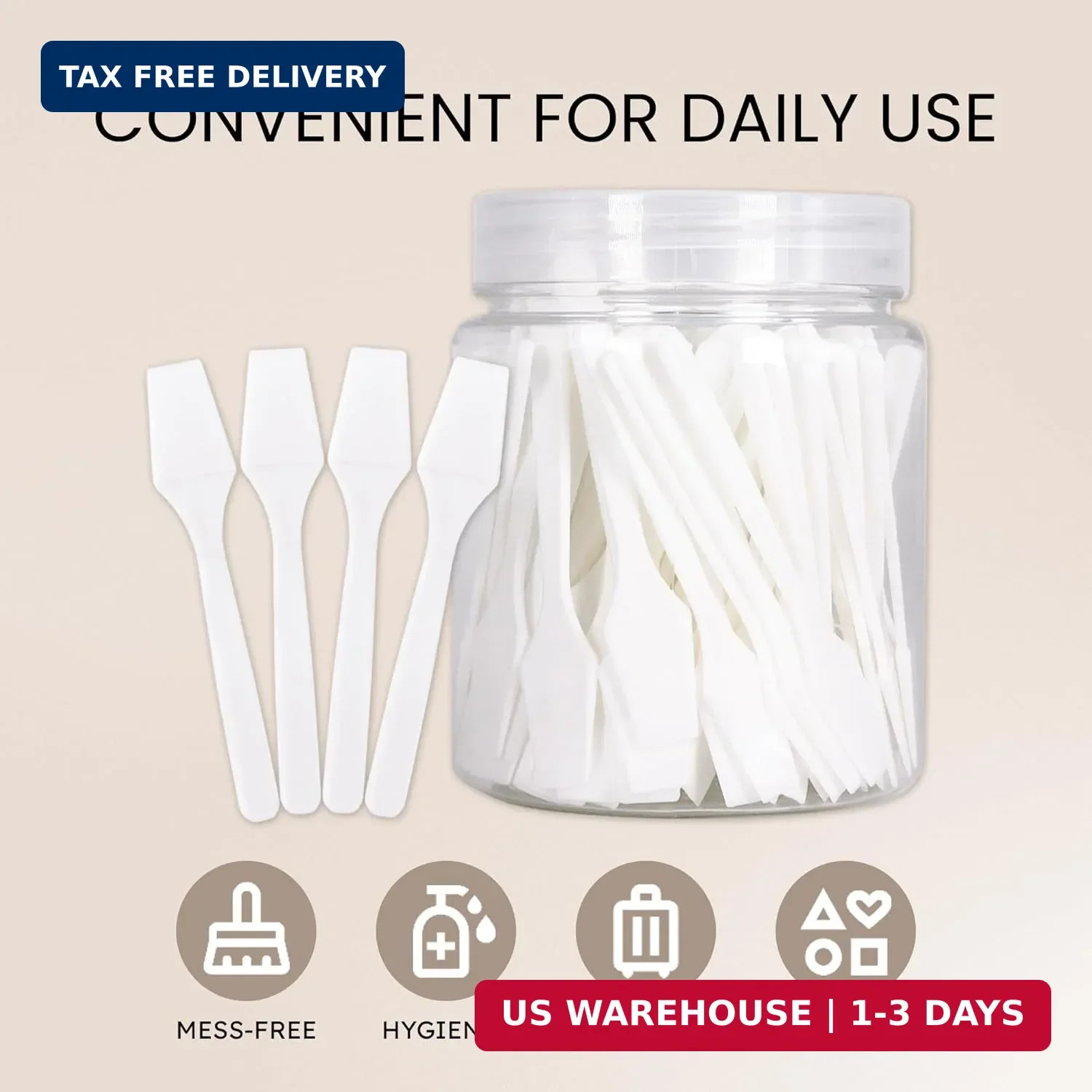PANA 100pcs Brand Cosmetic Make Up Disposable Plastic 2.5″ Spatulas Skin Care Fa