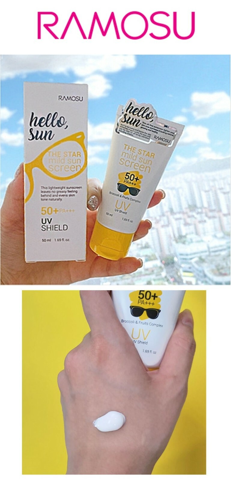 [ RAMOSU ] The Star Mild Sunscreen ( Spf 50+ Pa+++ ) 50ml Tracking Service