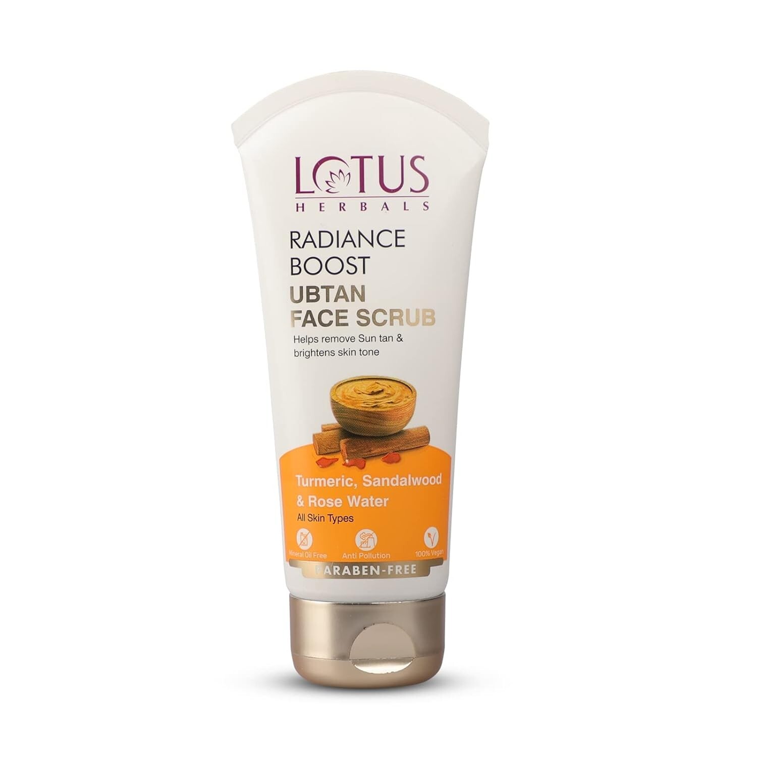 Lotus Herbal Radiance Boost Ubtan Face Scrub with Turmeric Sandalwood | 100Gram,