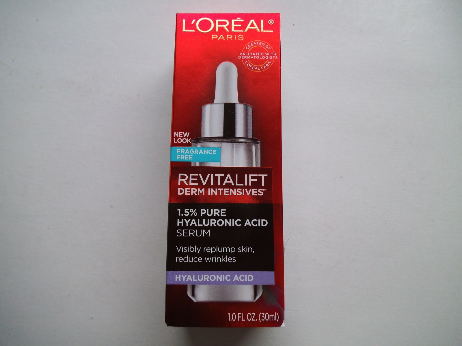 L’Oreal Revitalift Derm Intensives Hyaluronic Acid Face Serum 1 oz / 30 ml NIB