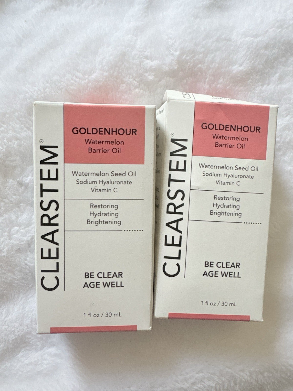 2- Clearstem Goldenhour Watermelon Barrier Oil 1 fl oz New in Worn Box Exp. 3-28