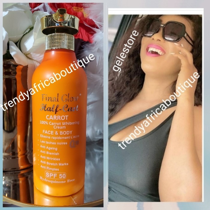 Final Glow Half-C 💯 Carrot Whitening Face & Body Lotion. Spf 50. 500ml X 1