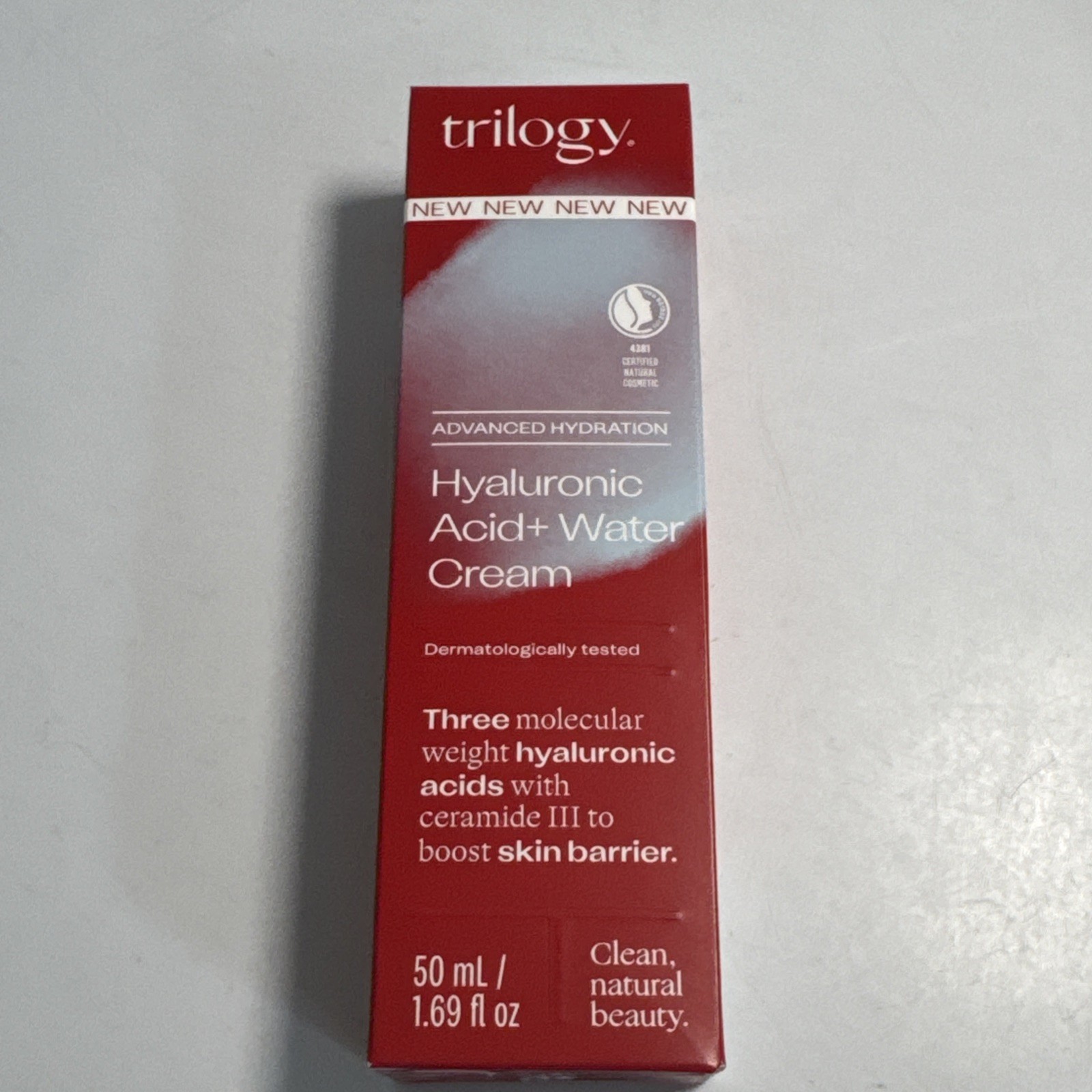 New TRILOGY Advanced Hydration Hyaluronic Acid + Water Cream 1.69 fl oz 09/2027