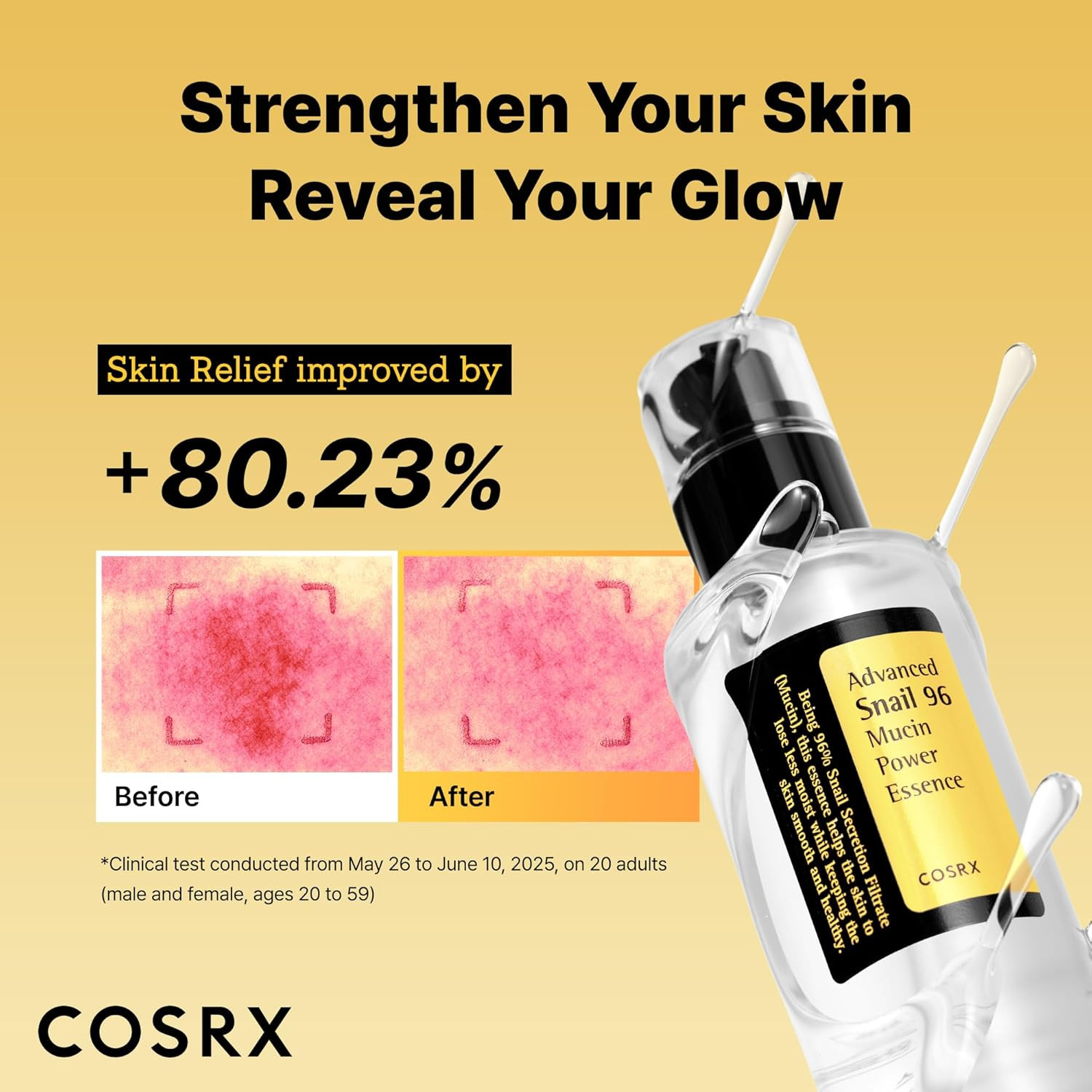 Snail Mucin 96% Repairing Serum, Hydrating Serum for Face with Snail Secretion F