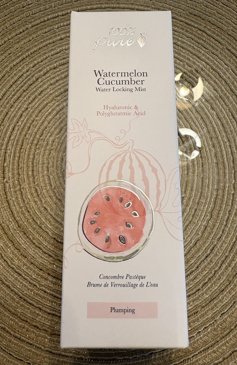 100% PURE Watermelon Cucumber Water Locking Mist 3.4 fl oz Vegan Plump Hydrate