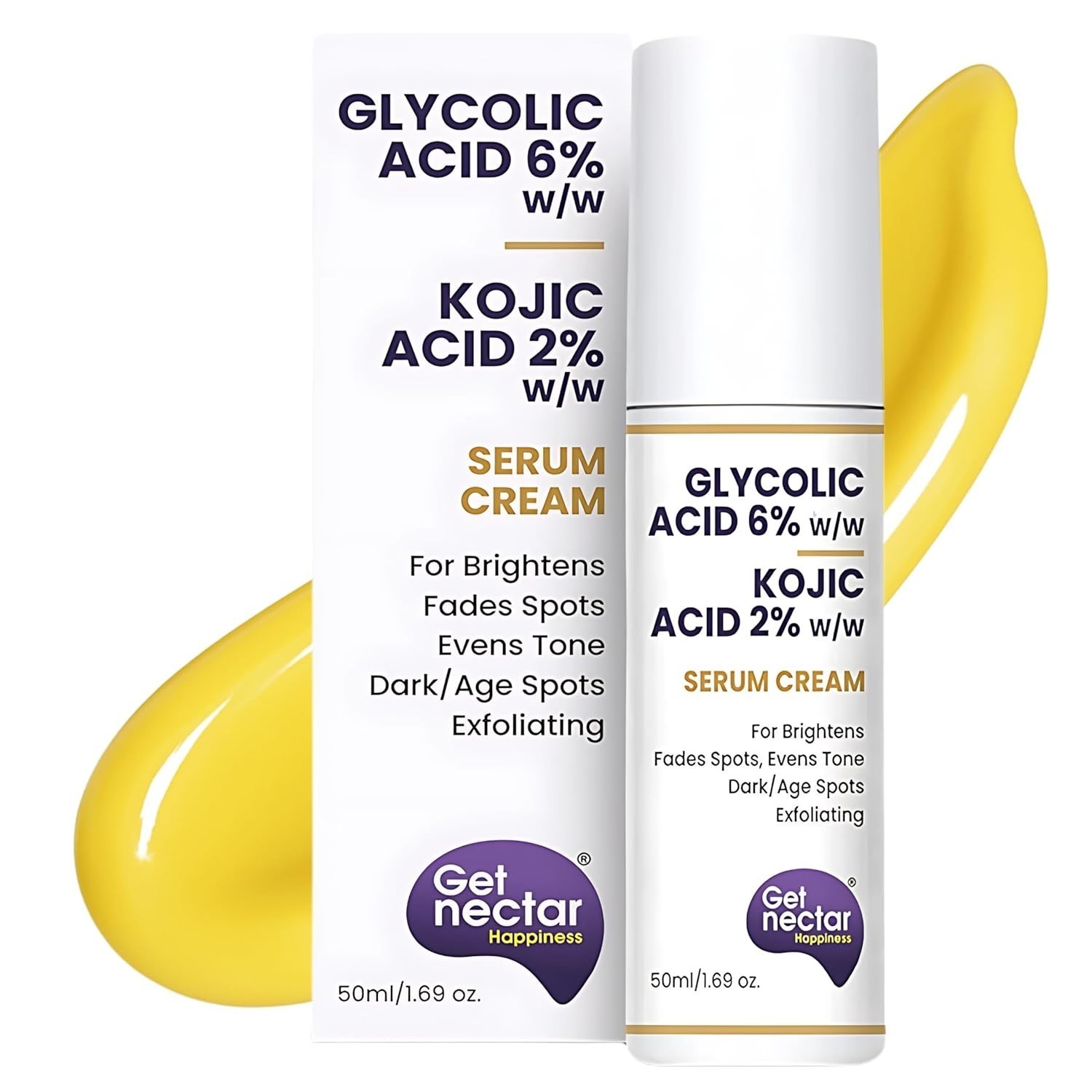 Nectaar Happiness 6% Glycolic & 2% Kojic Acid Serum Cream Dark spots 50 ml