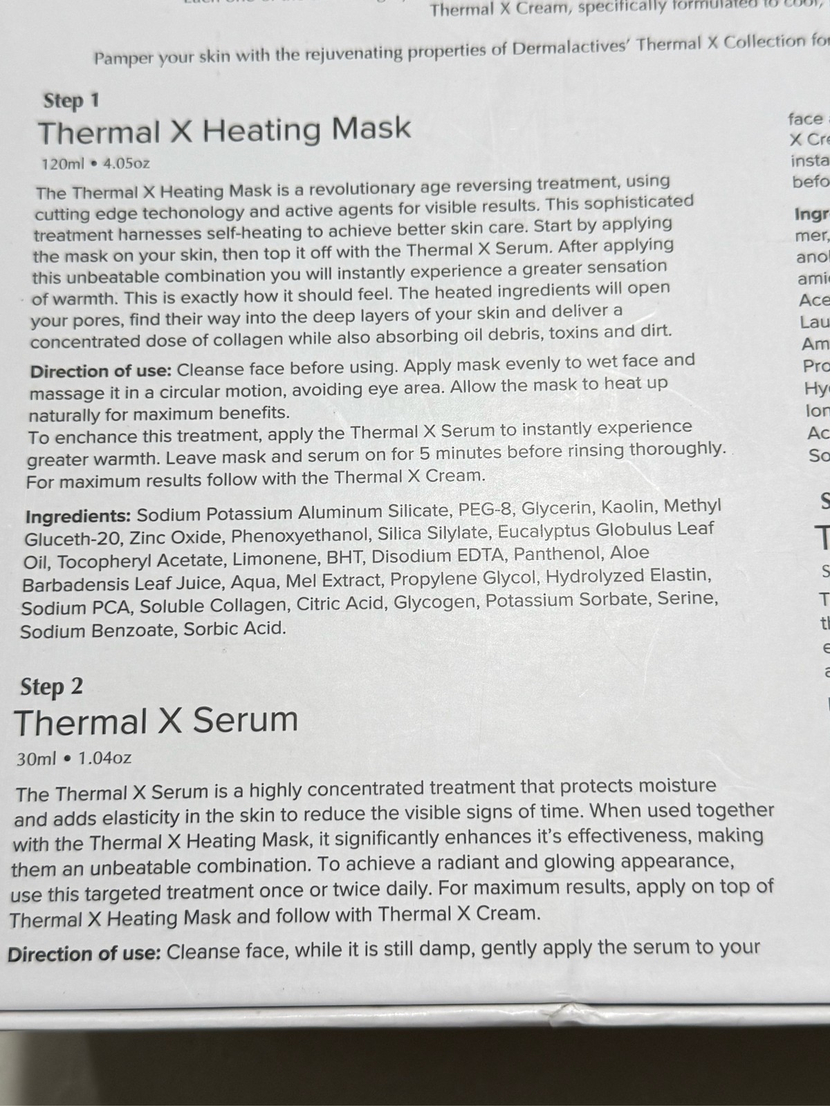 Dermalactives Thermal X Face Lift Treatment Kit Elastin & Collagen Rejuvenation