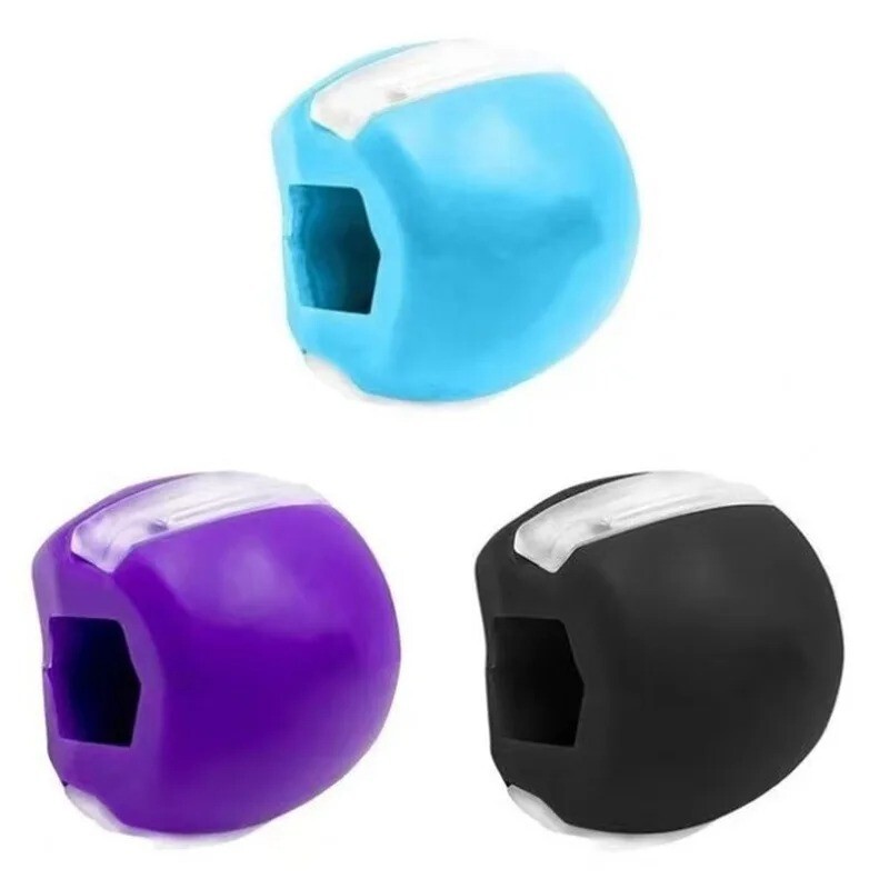 3PCS Jawline Exerciser Mouth Fitness Ball Jaw Trainer Face Double Chin Reduction