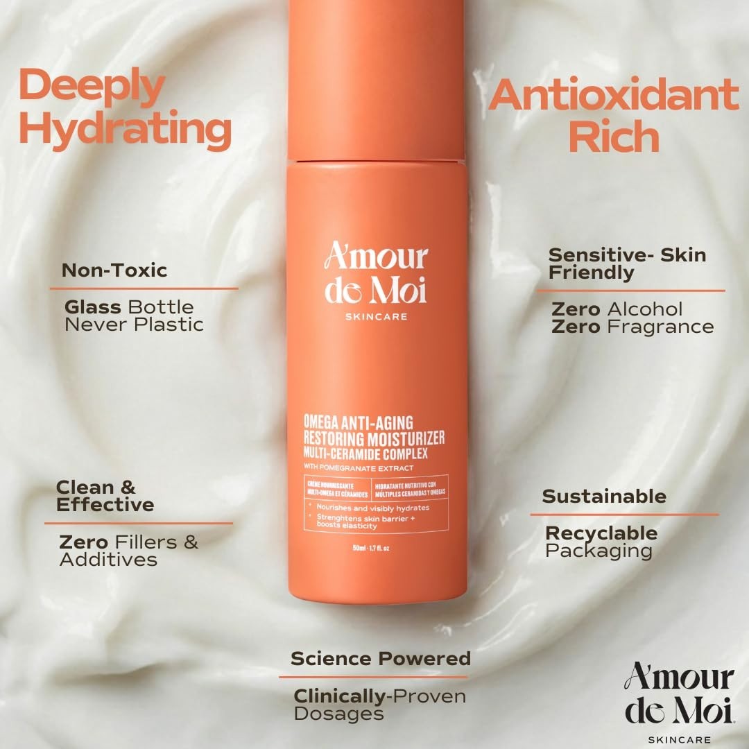 Omega Multi-Ceramide Face Moisturizer – Lightweight, Hydrating Barrier Repair..