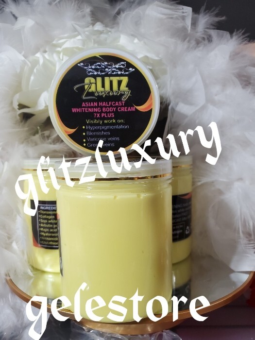 Glitzluxury Asian Half-C Whitening body Cream 7X PLUS🔥500g jar x1 & OIL 250MLX1