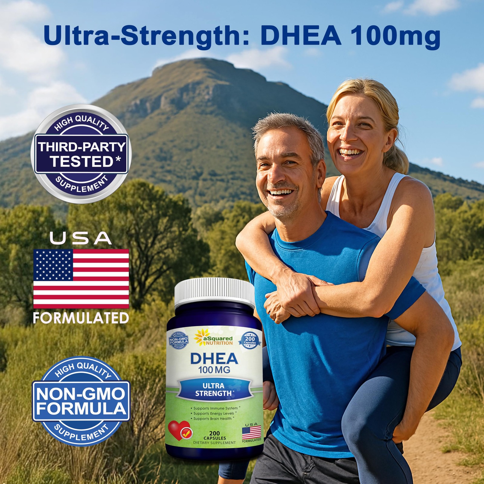 DHEA 100mg Supplement – 200 Capsules – High Potency 200 Count (Pack of 1)