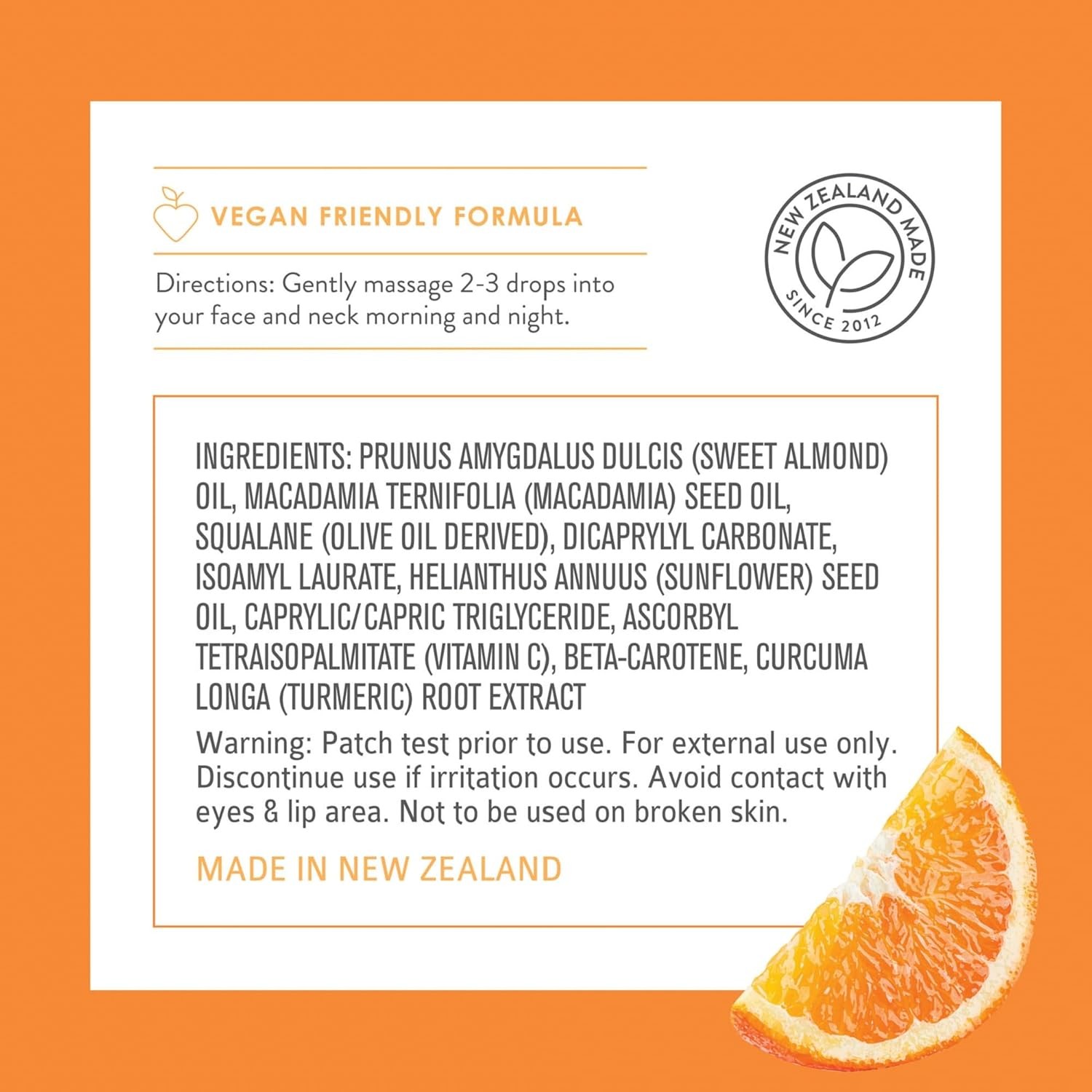 By Nature Brightening & Hydrating Face Oil – Vitamin C Oil & Turmeric Extract En
