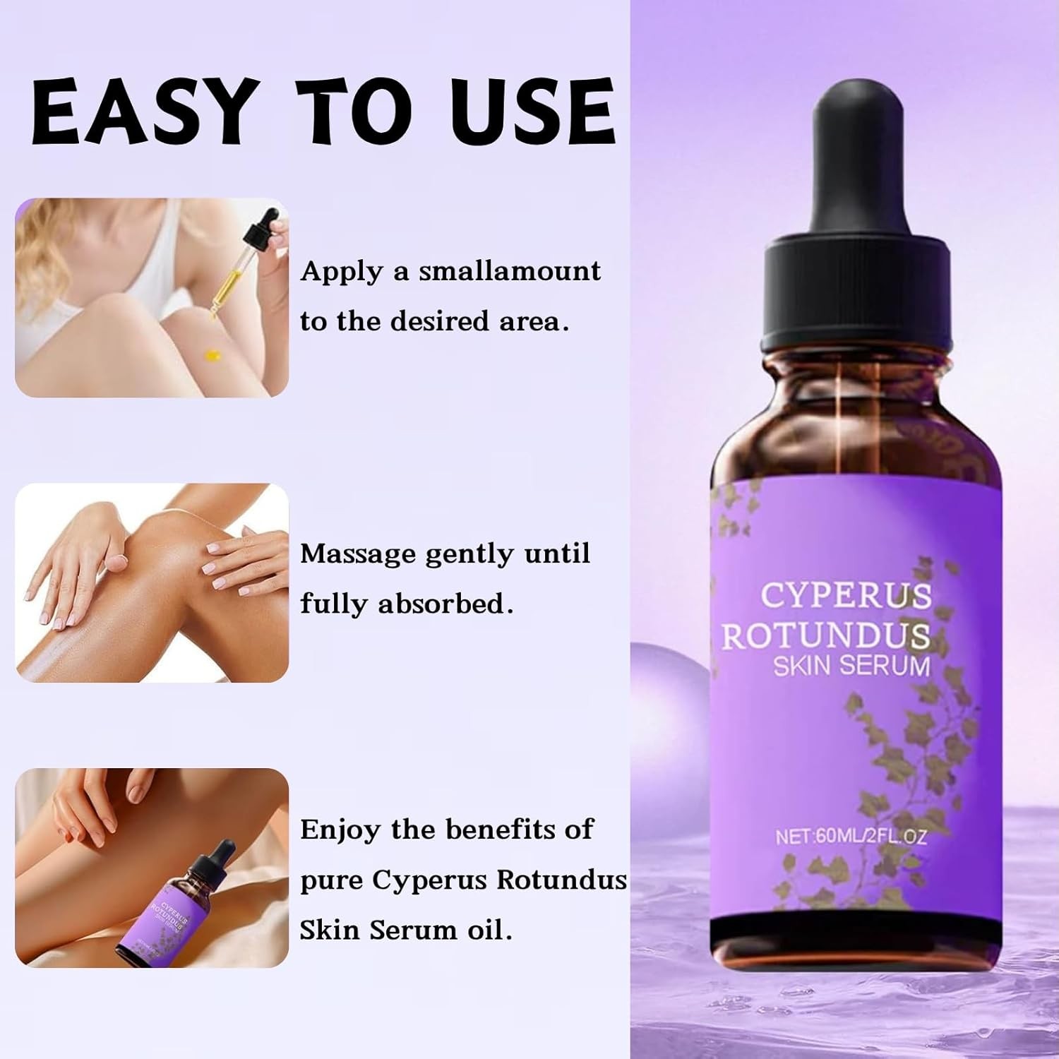 2PCS Cyperus Rotundus Skin Serum, Cyperus Rotundus Oil，Hair Removal Repair Ess
