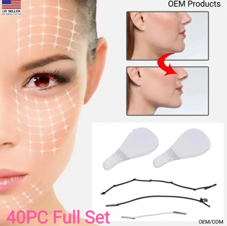 40PC OEM Dark or Light Hair Instant Face Neck Eye Facelift Bands Tapes V Shape