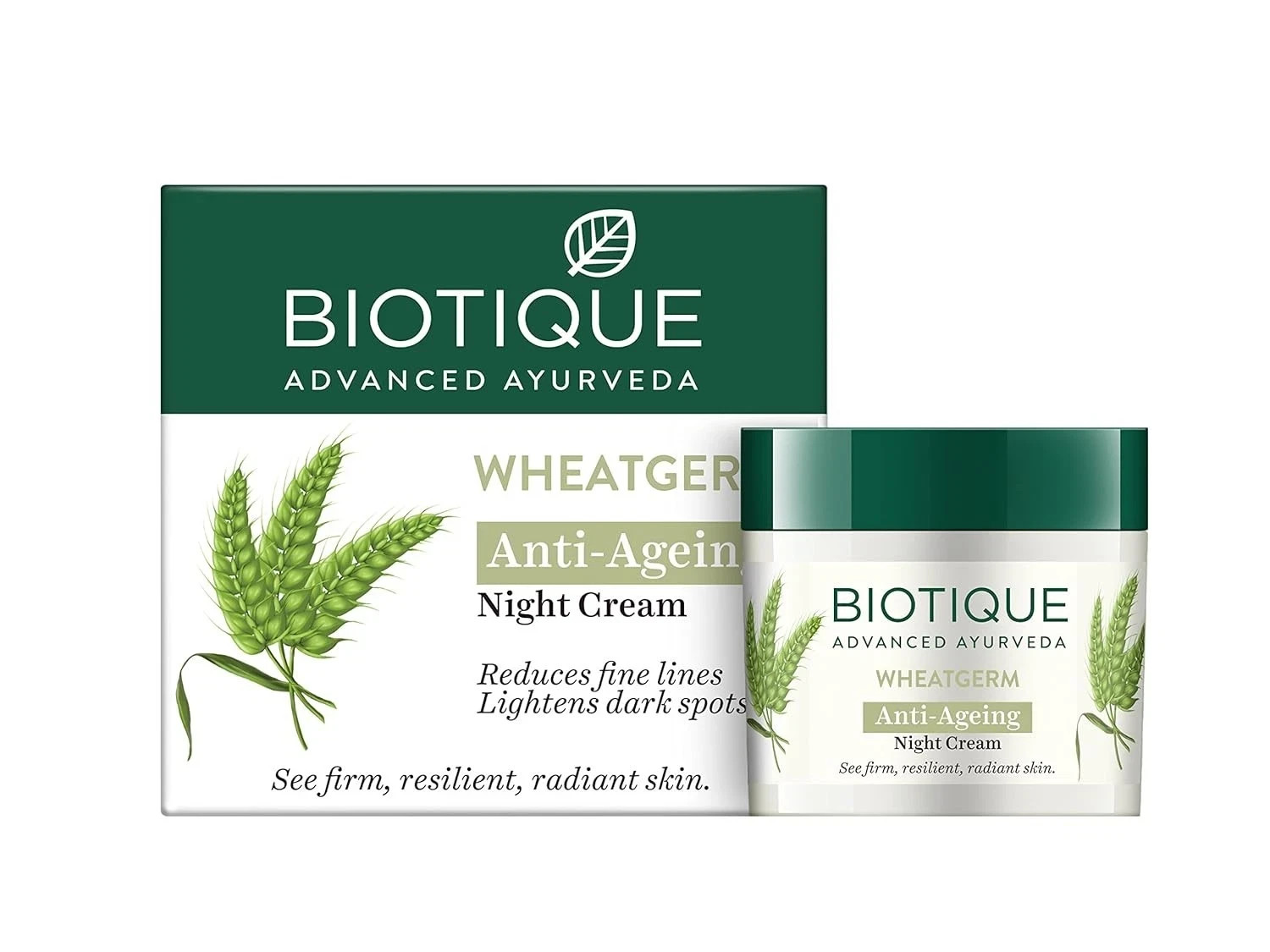 Biotique Wheat Germ Night Cream 50g | Anti Ageing Brightening Dark Spot Cream