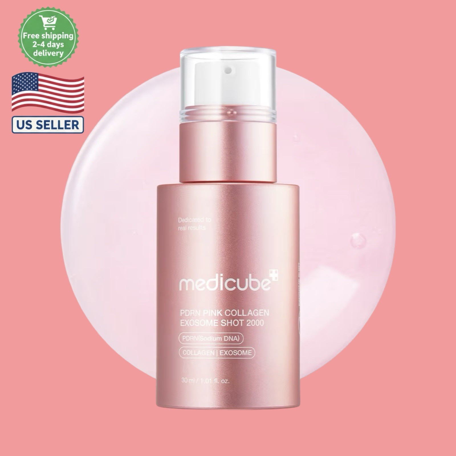 MEDICUBE PDRN Pink Collagen Exosome Shot Serum 2000 30ml / 1.01 fl.oz EXP:2028