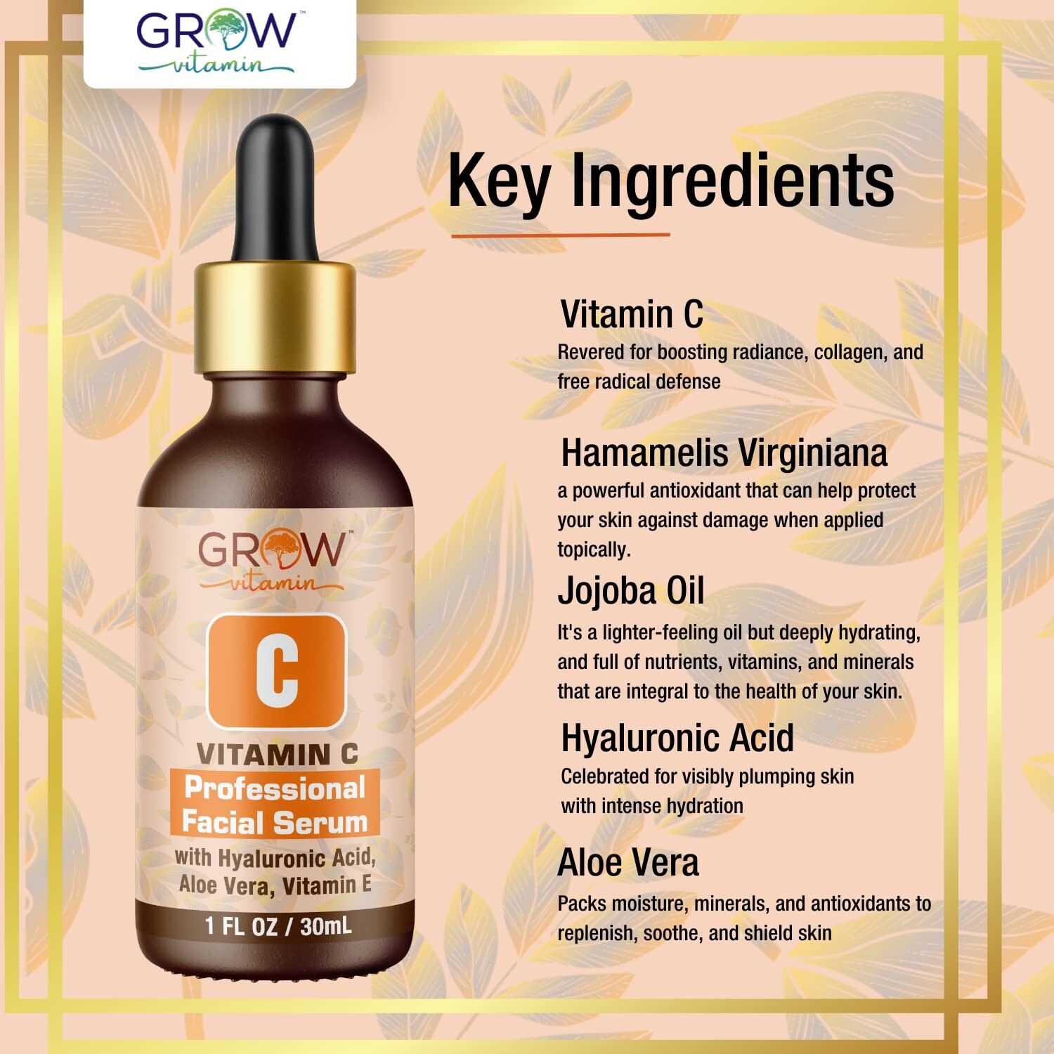 *2 PACK* Grow Vitamin TruSkin Vitamin C Facial Serum, 30 Ml /Each