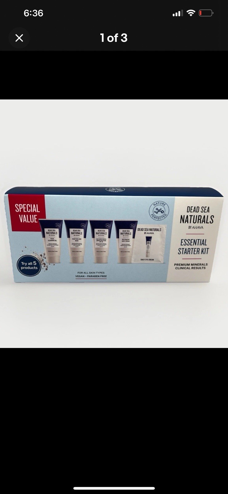 NIB Dead Sea Naturals Starter Kit – Night Cream Facial Cleansing Gel Mud Mask
