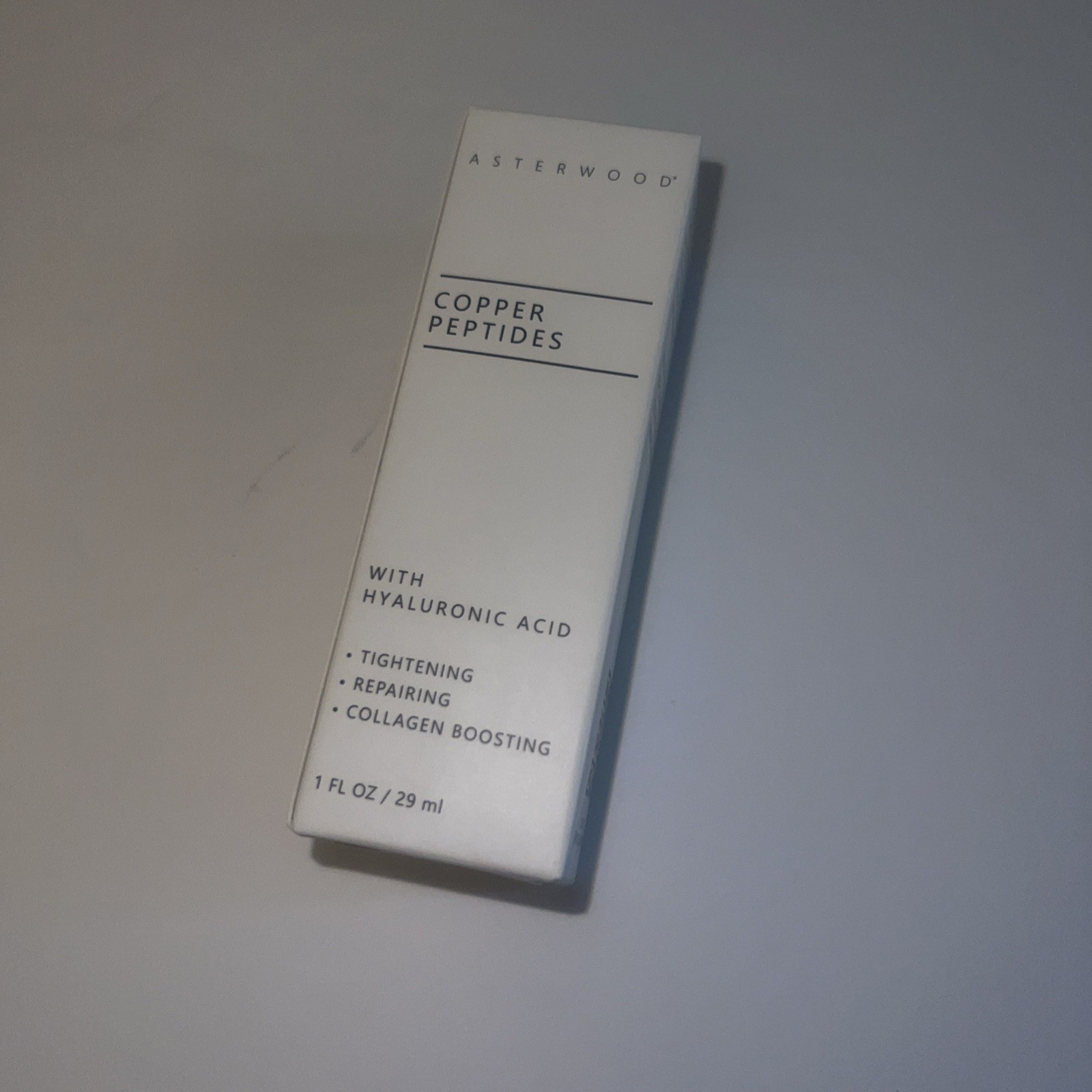 Asterwood Copper Peptides + Hyaluronic Acid Serum, Blue, 1 fl oz – Brand New