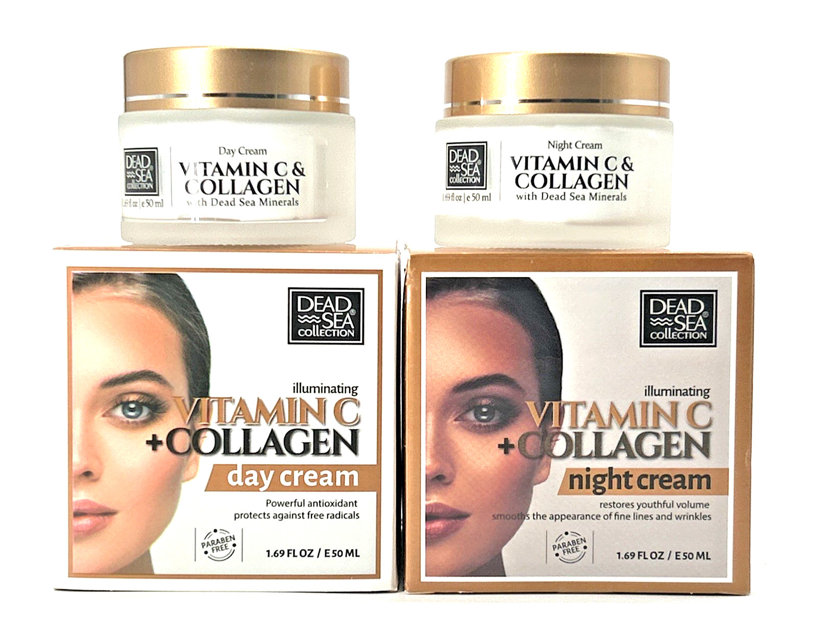 Dead Sea Collection Vitamin C + Collagen Day & Night Cream Set 1.69oz Anti-Aging