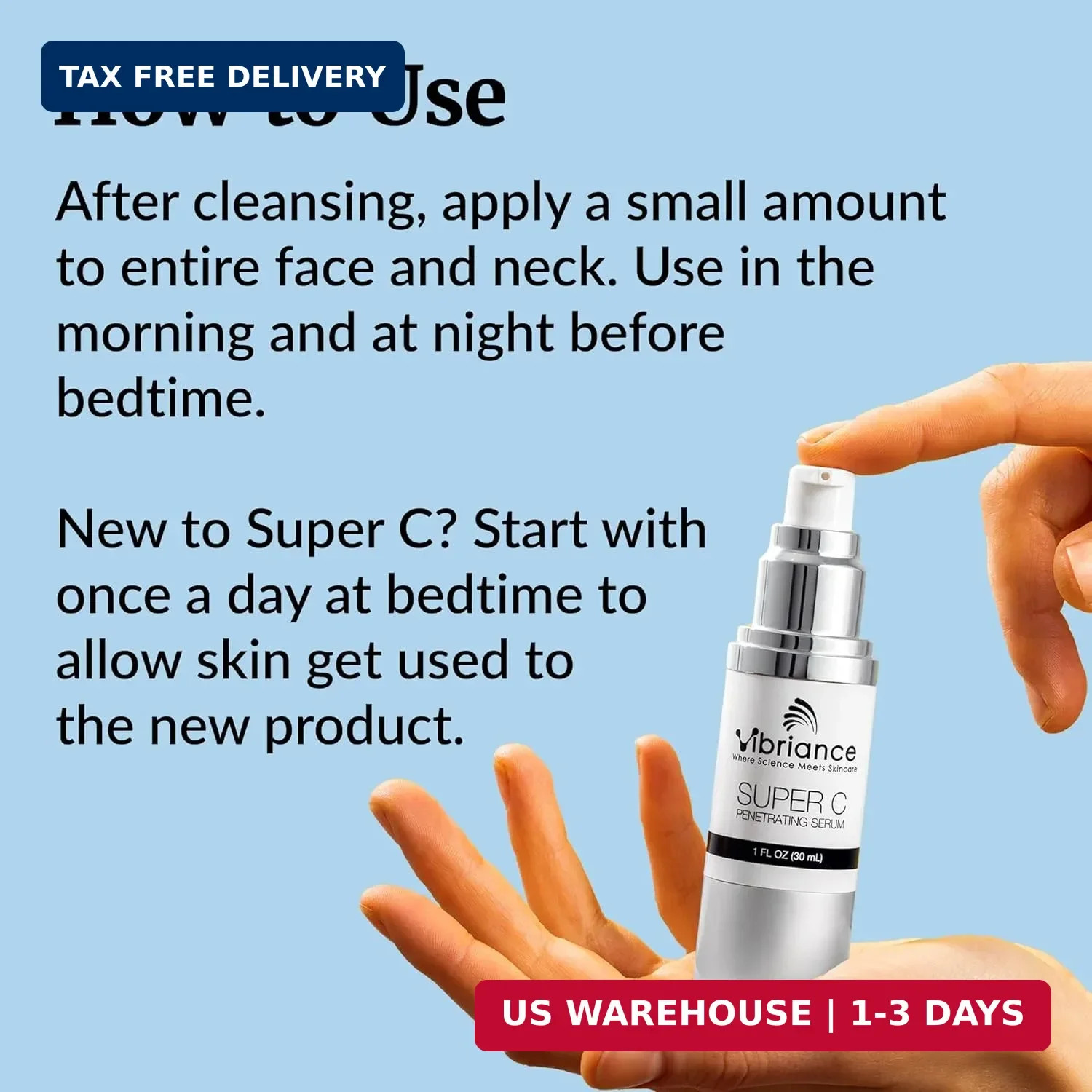 Vibriance Super C Serum for Mature Skin – All-in-One Vitamin Formula Hydrates, F