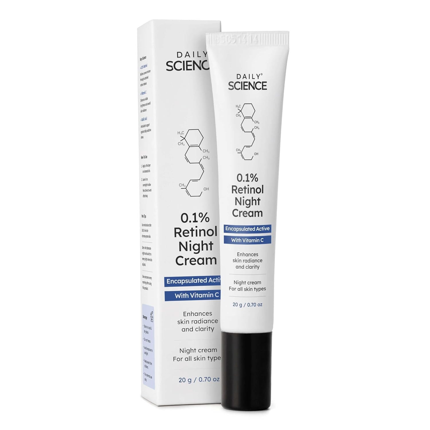 Retinol night cream for Anti-Aging, Wrinkles, Fine Lines & Skin Firmness – 20g