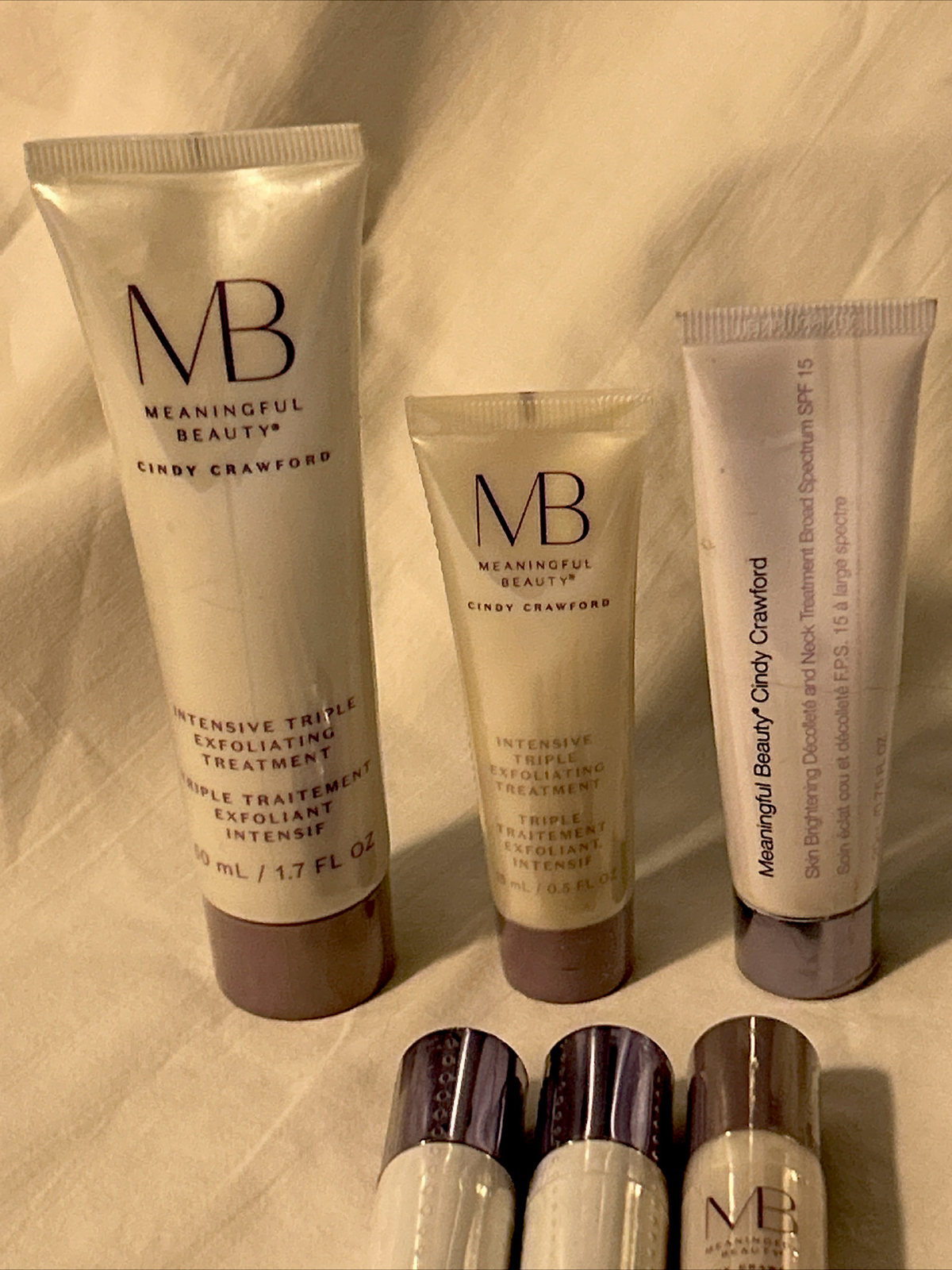 Meaningful Beauty MB Cindy Crawford Lot/6 Firming Serum (2) Glowing Serum, Inten